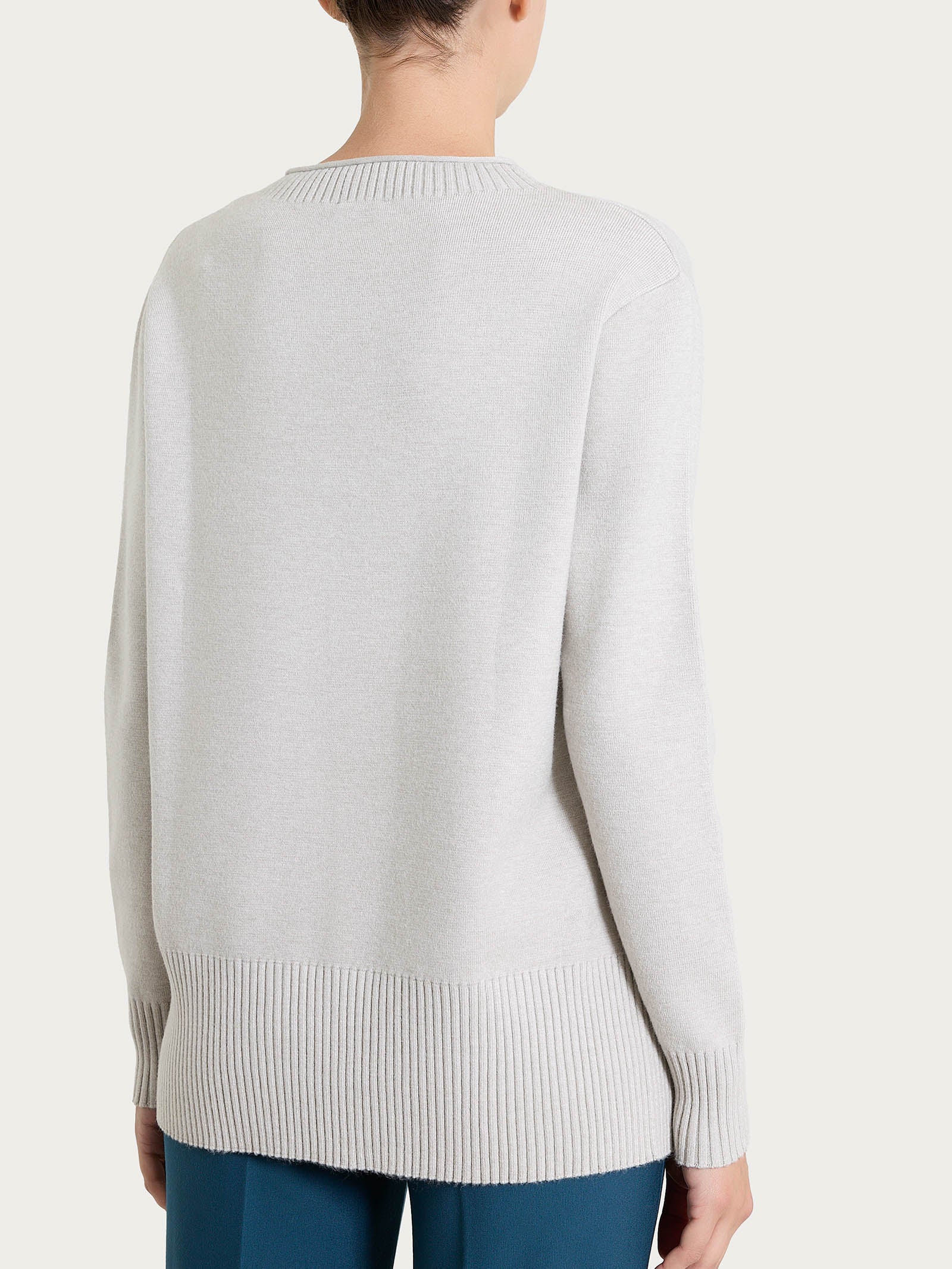 Maglia girocollo in Super Soft  - CHAMPIGNON MEL. - Image 2