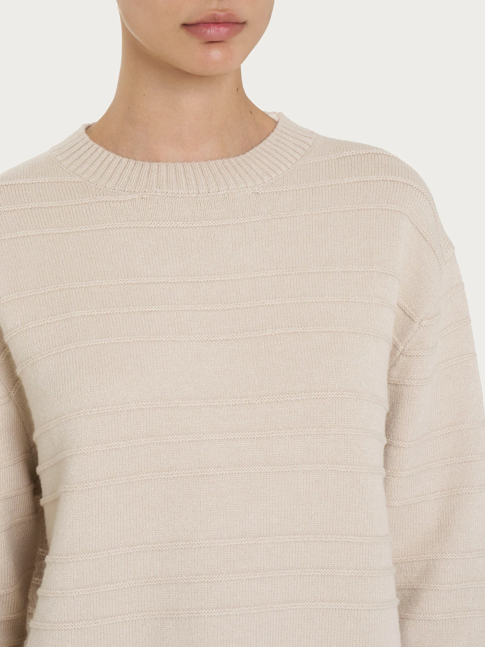 Maglia girocollo in Super Soft - Champignon - Image 3