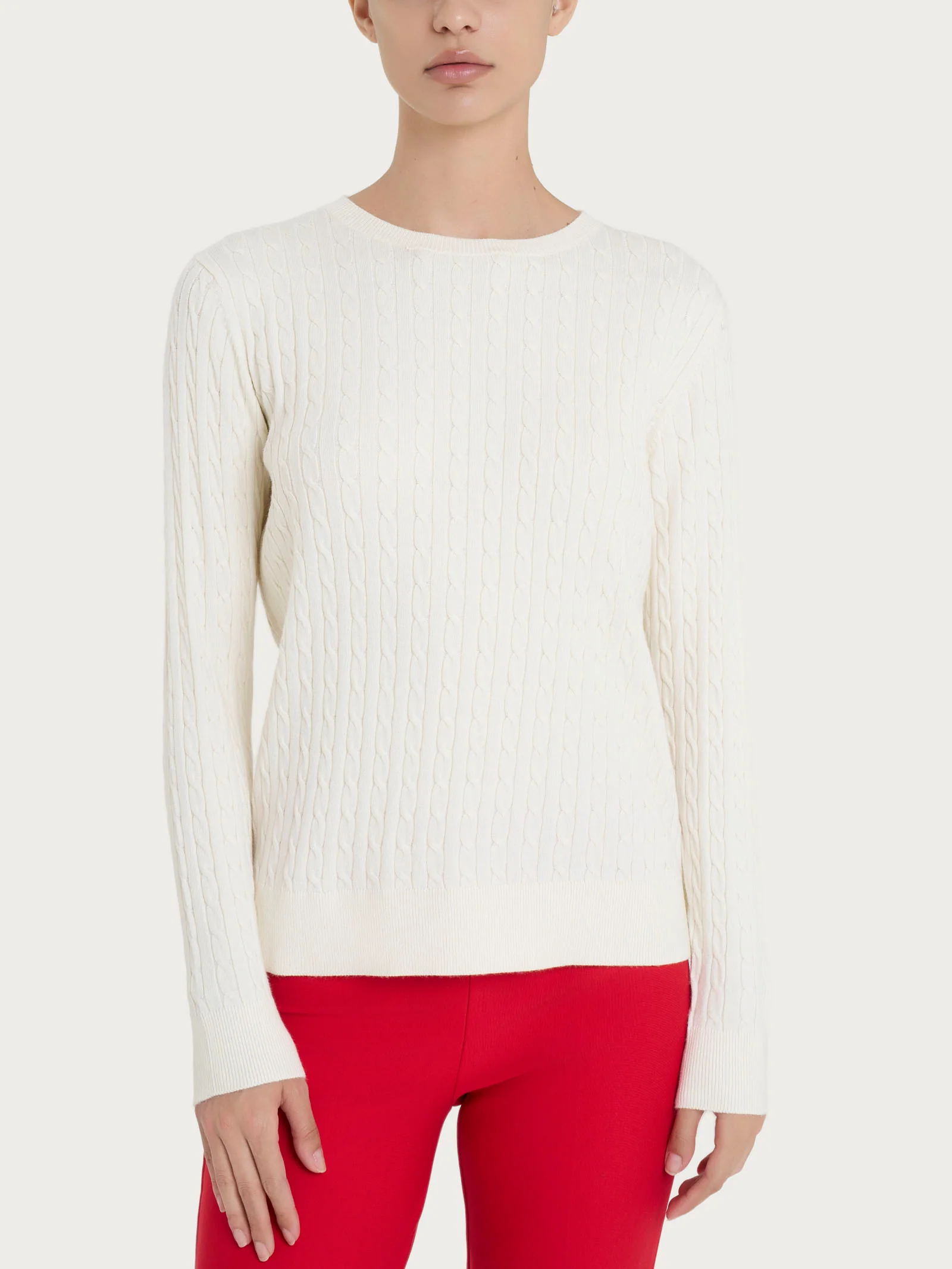 Maglia girocollo in Super Soft - Avorio