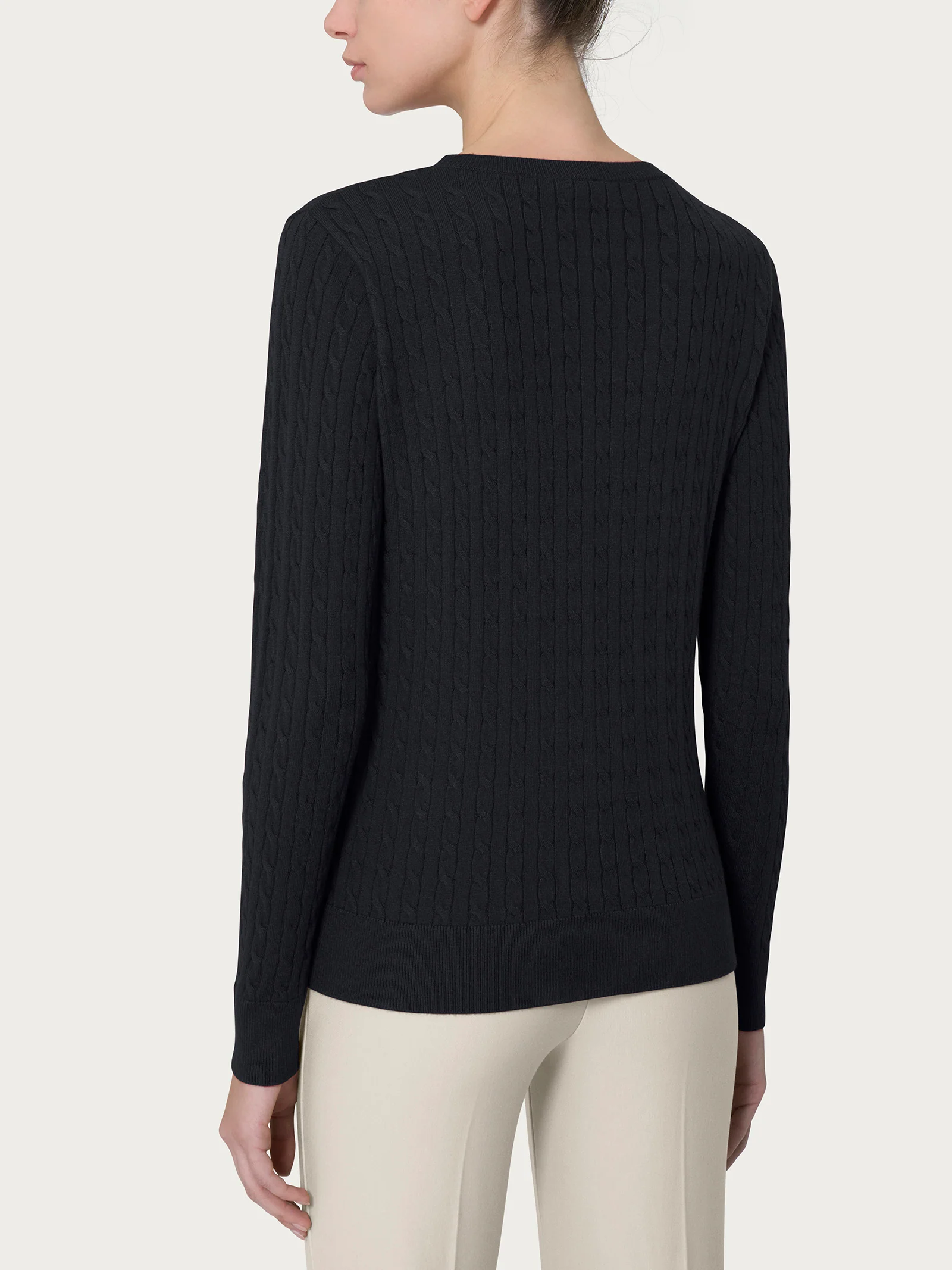 Maglia girocollo in Super Soft - Nero - Image 2