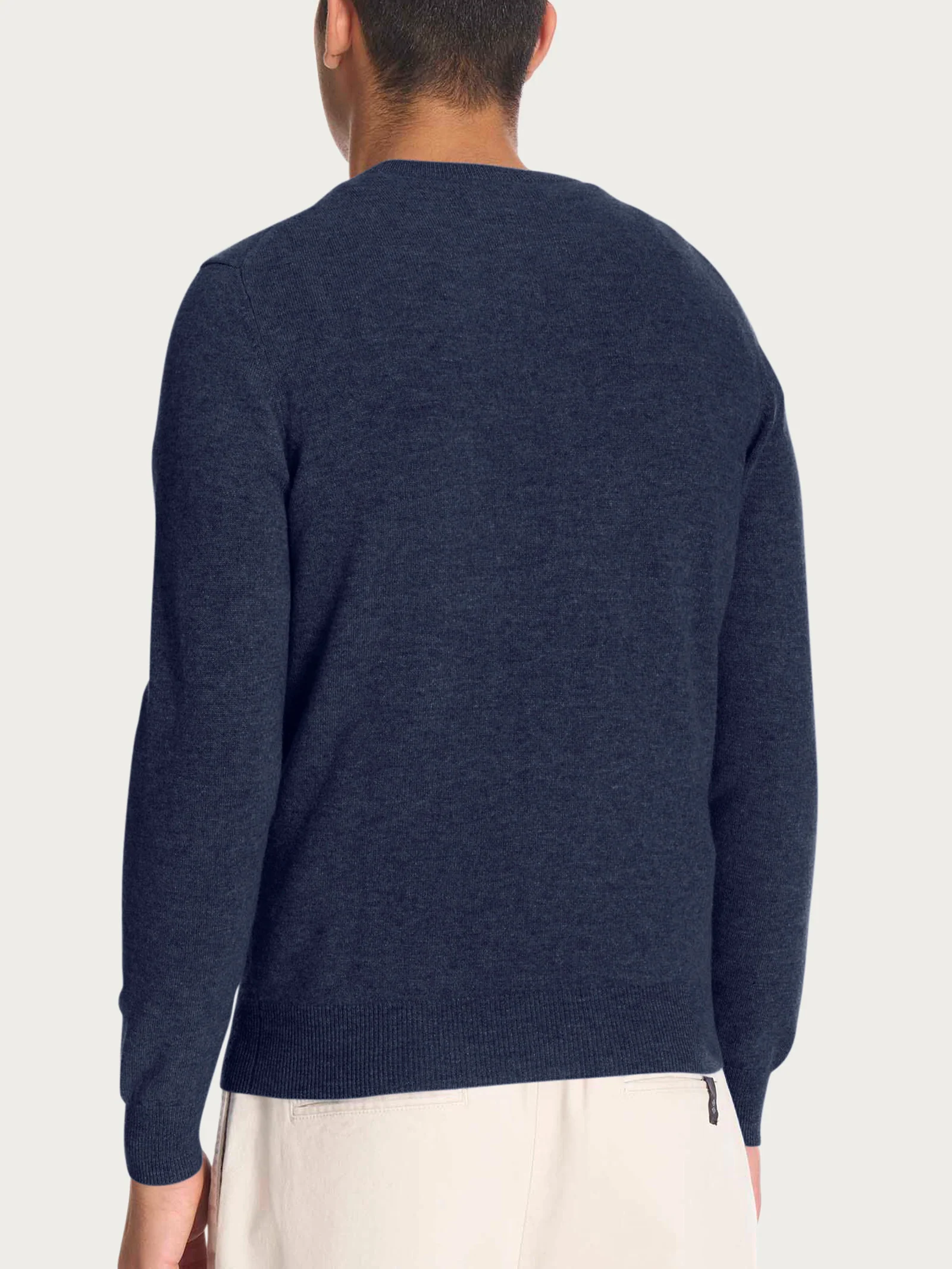 Maglia girocollo in tessuto Cashmerino - Denim Mel. - Image 2