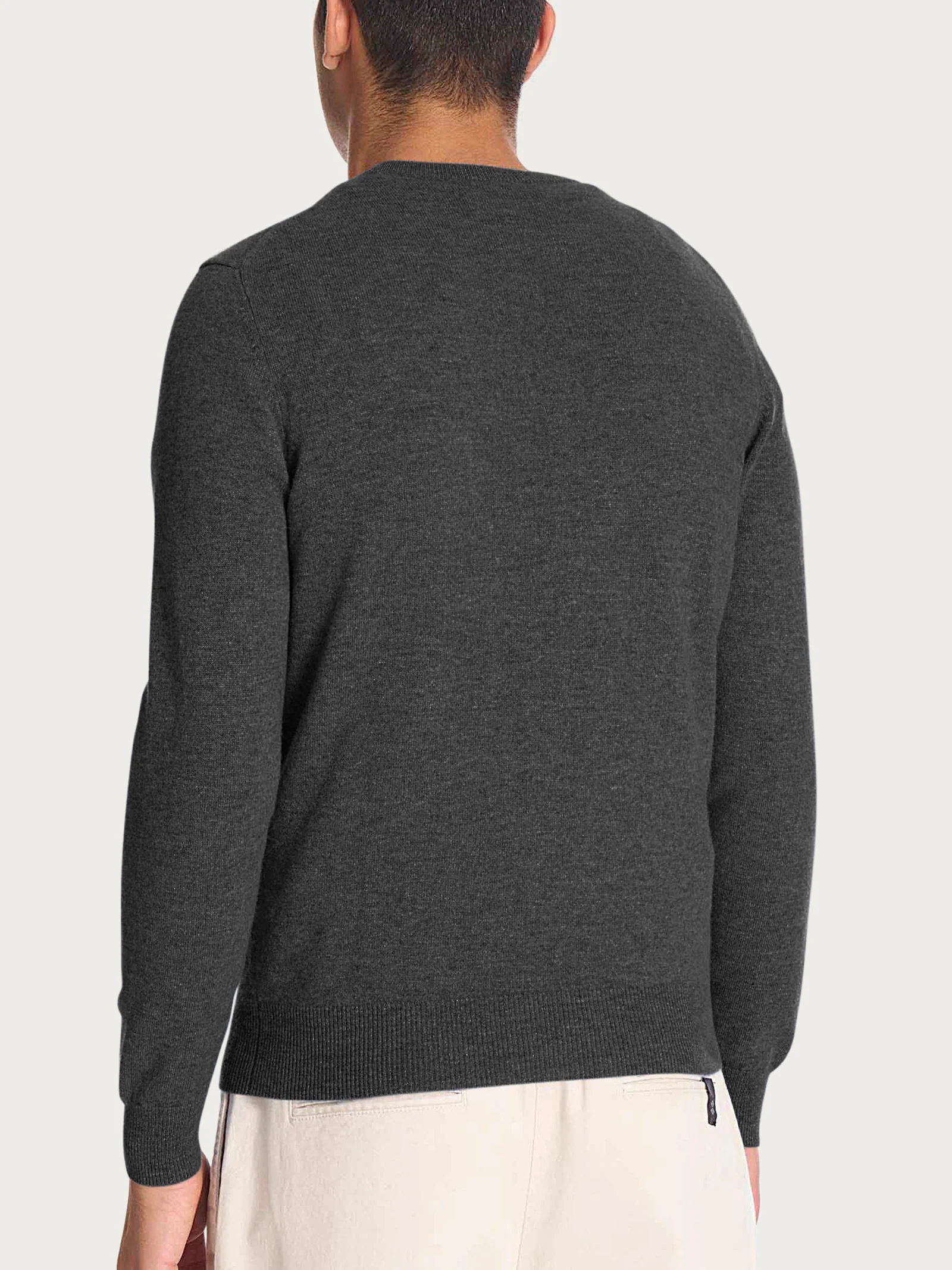 Maglia girocollo in tessuto Cashmerino - Ardesia Mel. - Image 2