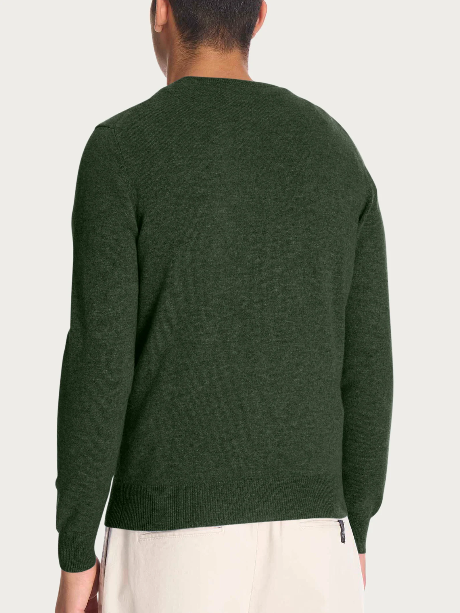 Maglia girocollo in tessuto Cashmerino - Kombu Green Mel. - Image 2
