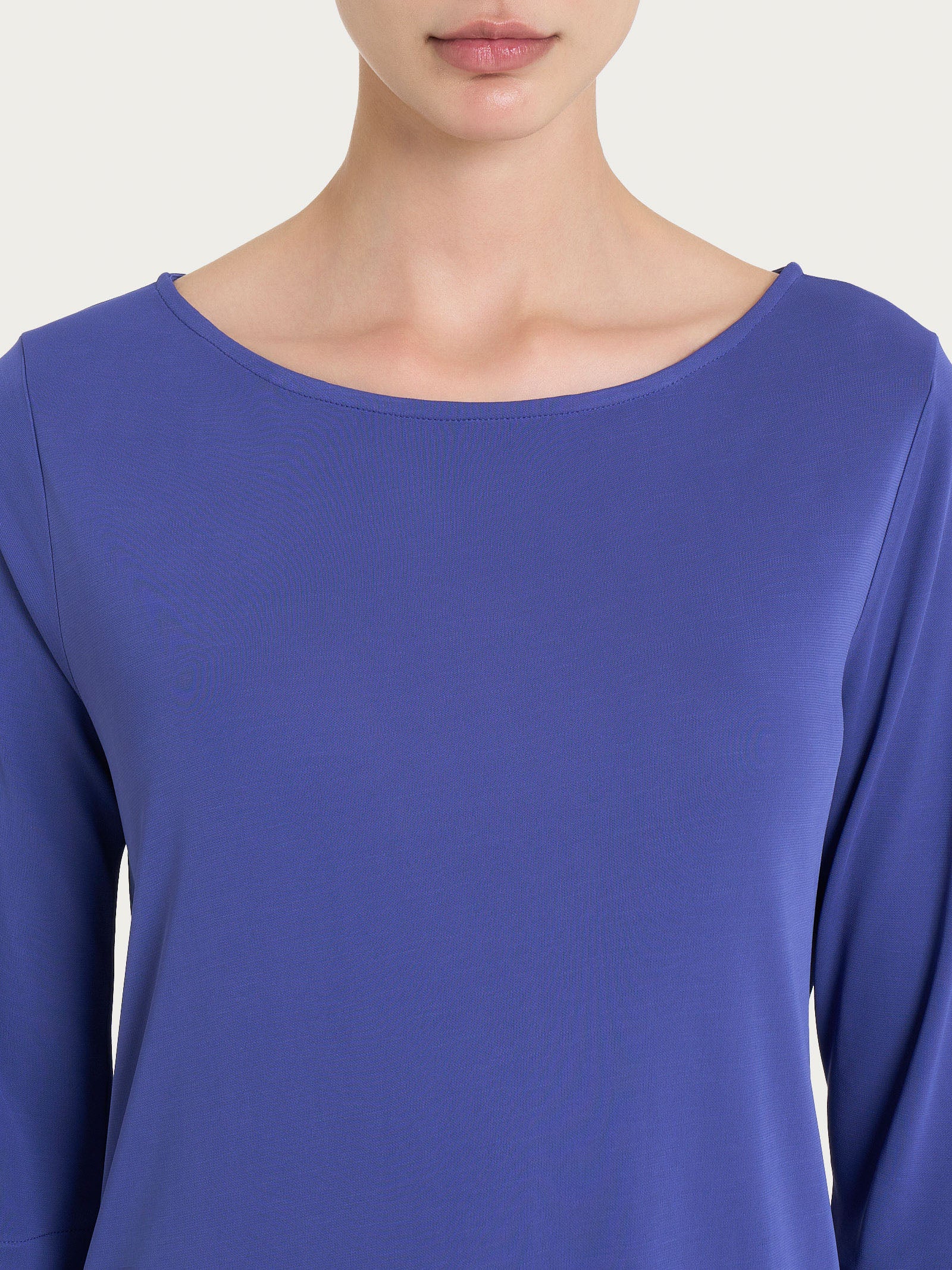 Maglia manica 3/4 in Crêpe Satin - Skipper Blue - Image 3