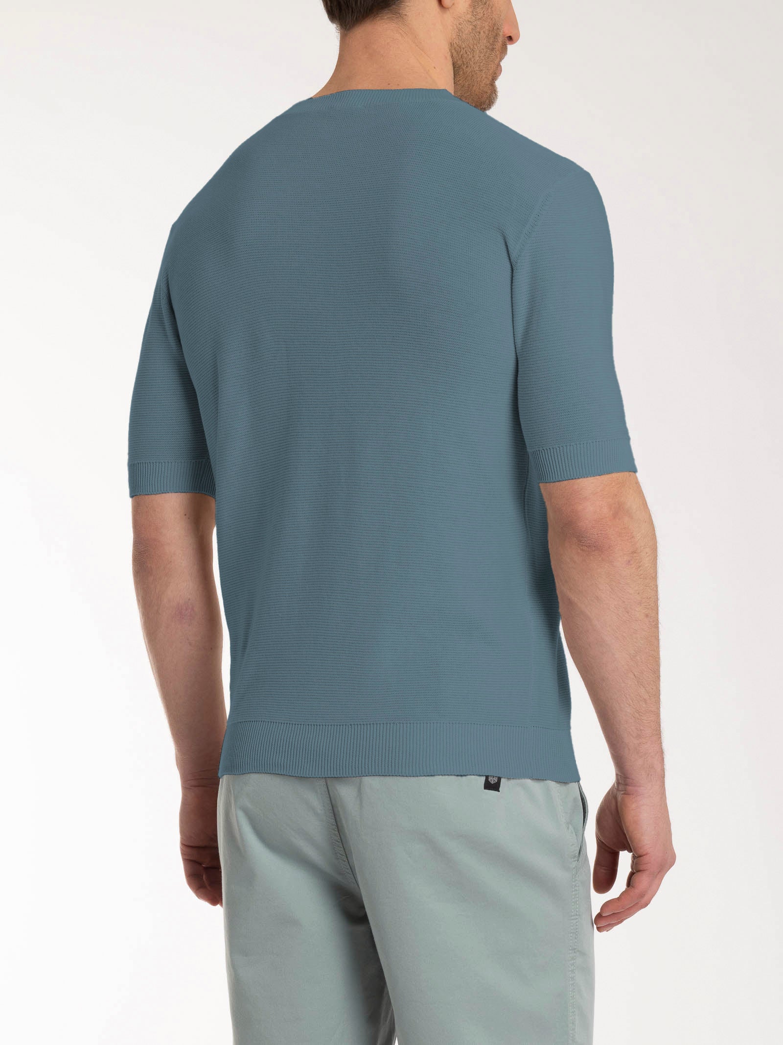 Maglia punto links a manica corta in puro cotone - Stormy Weather - Image 2