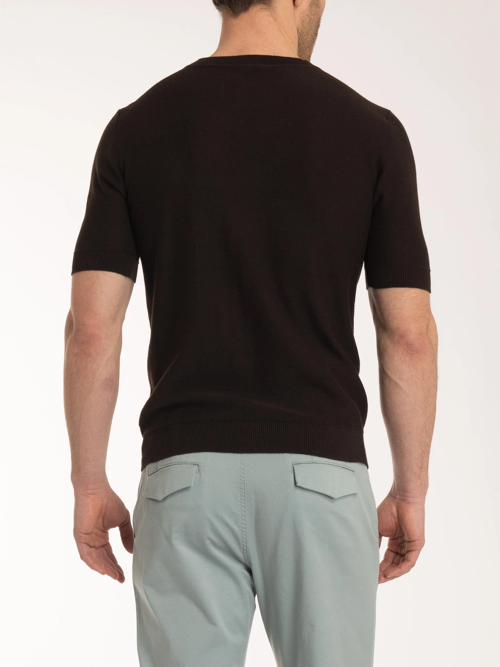 Maglia punto links a manica corta in puro cotone - Chocolate Torte - Image 2