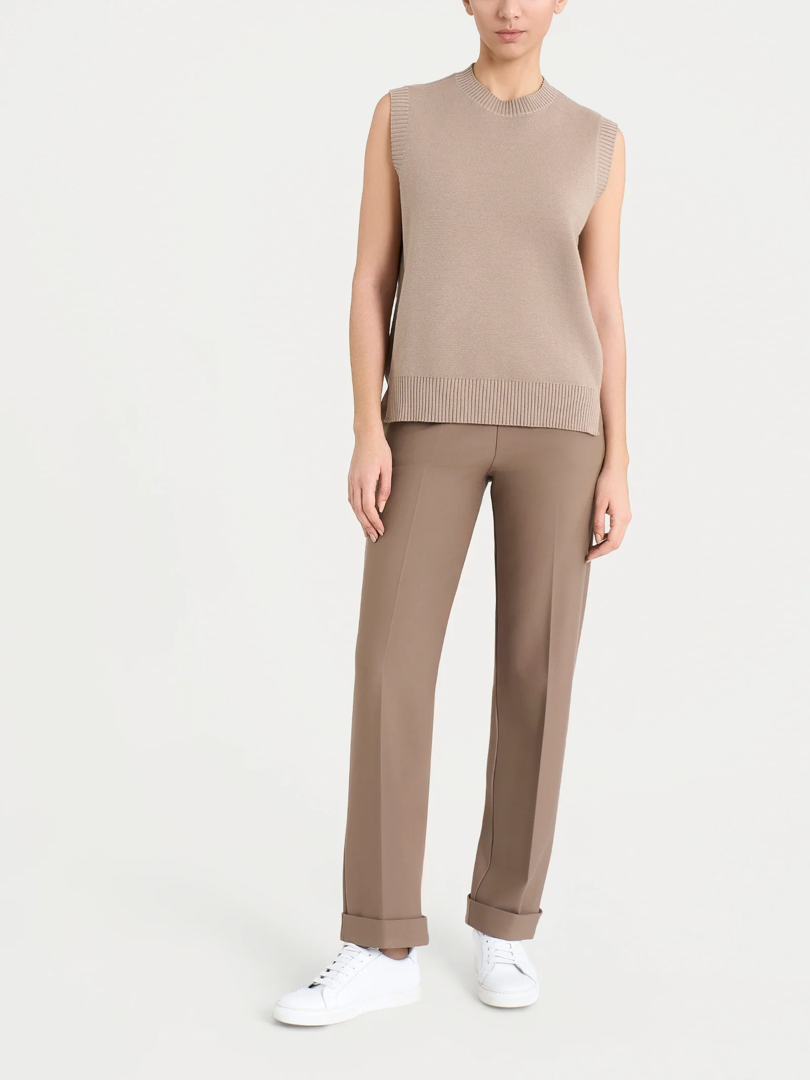 Maglia smanicata in Super Soft - Cammello - Image 5
