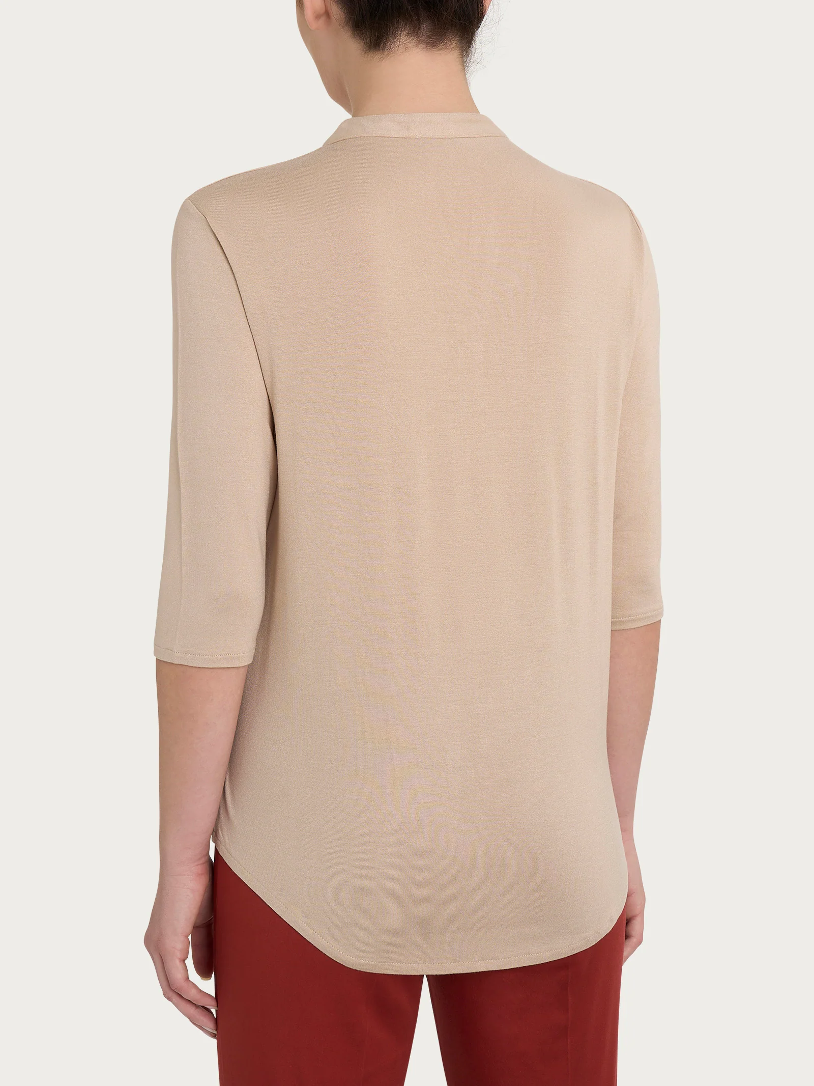 Maglietta a manica 3/4 in Viscosa Summer - Irish Cream - Image 2