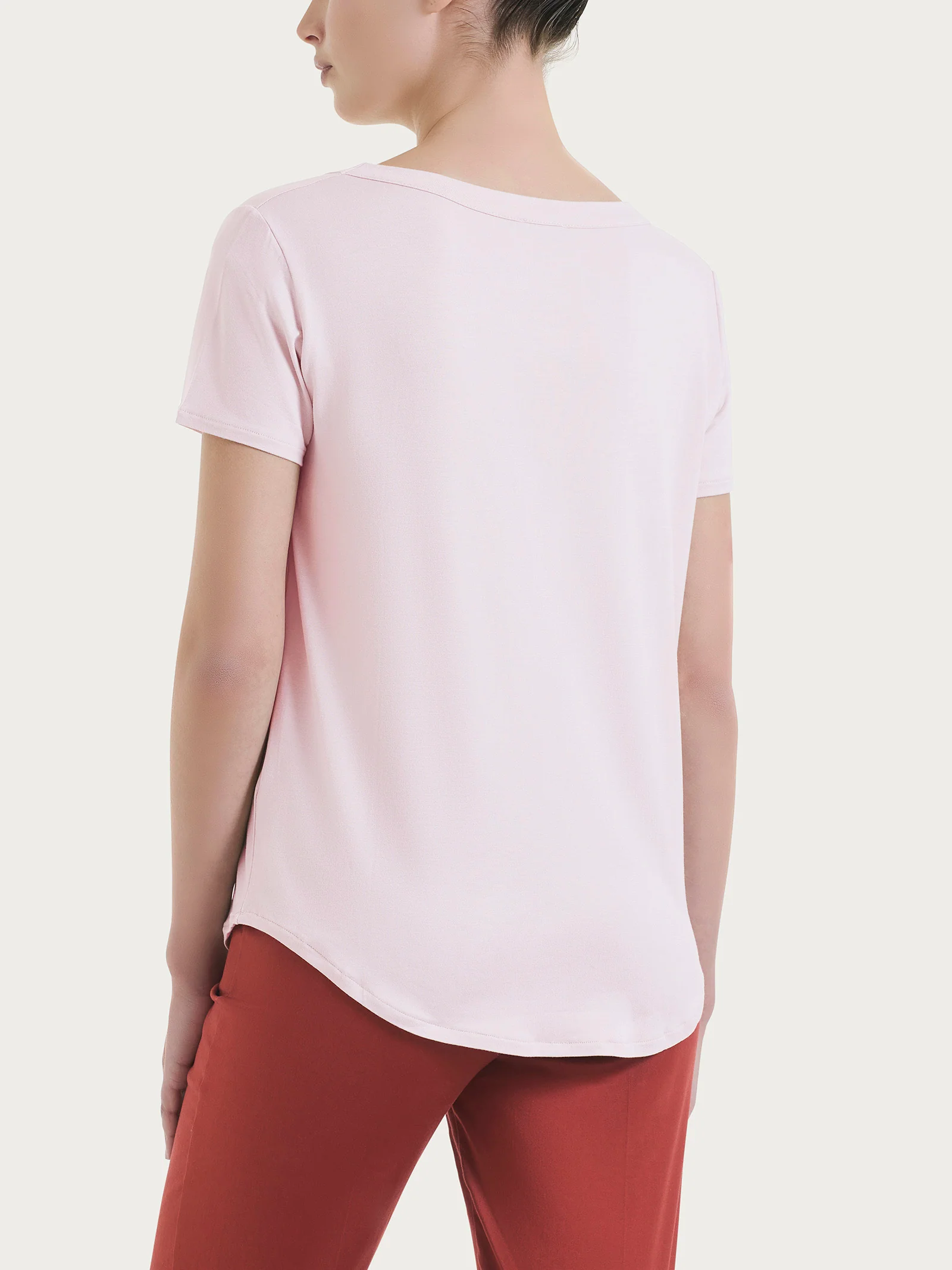 Maglietta a manica corta in Viscosa Summer - Pale Lilac - Image 2