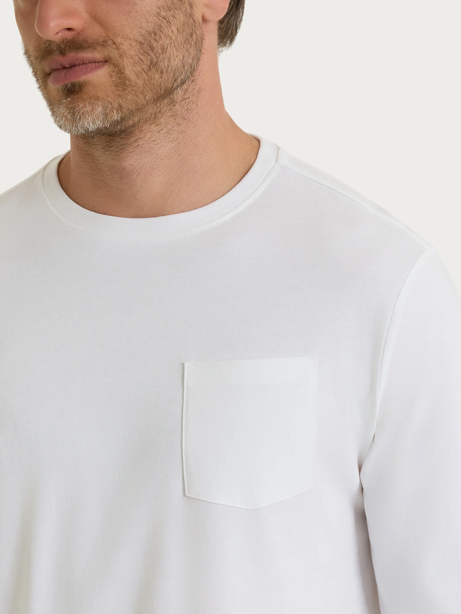 Maglietta a manica lunga in Heavy Duty Jersey - Bianco - Image 3