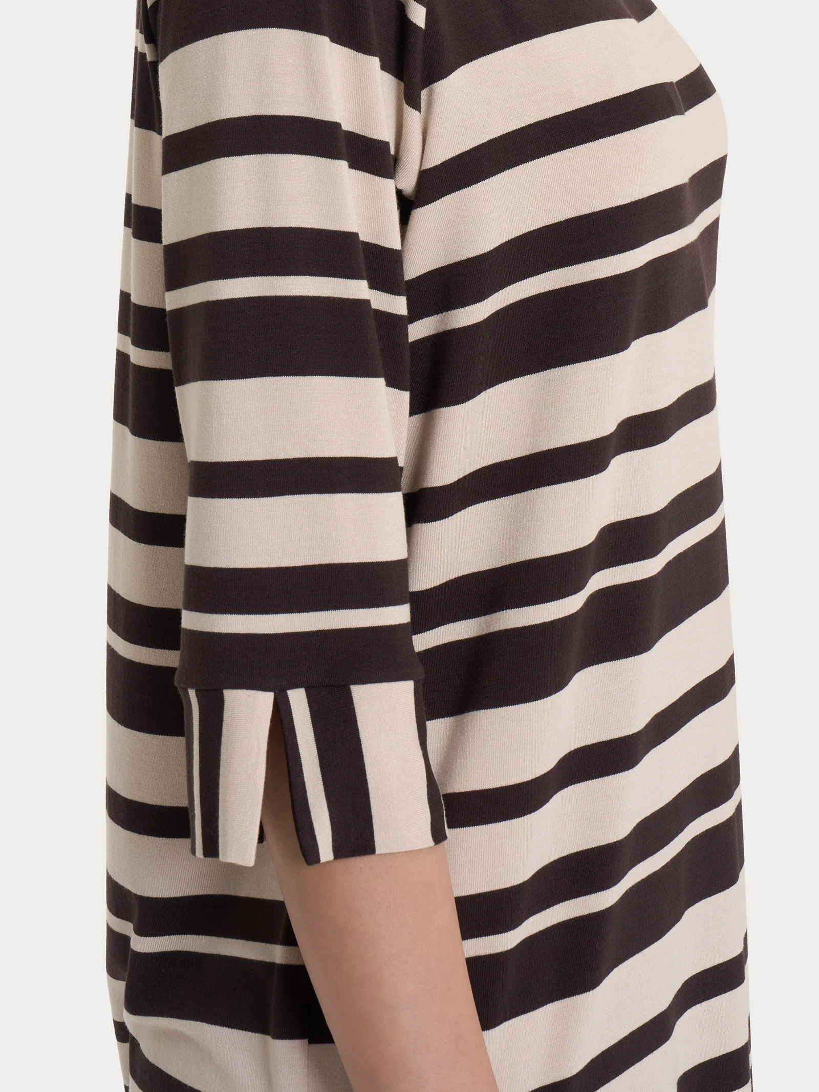 Maglietta a stripes alternate in Viscosa Summer  - Fant. Chocolate Torte Riga Alternata - Image 3