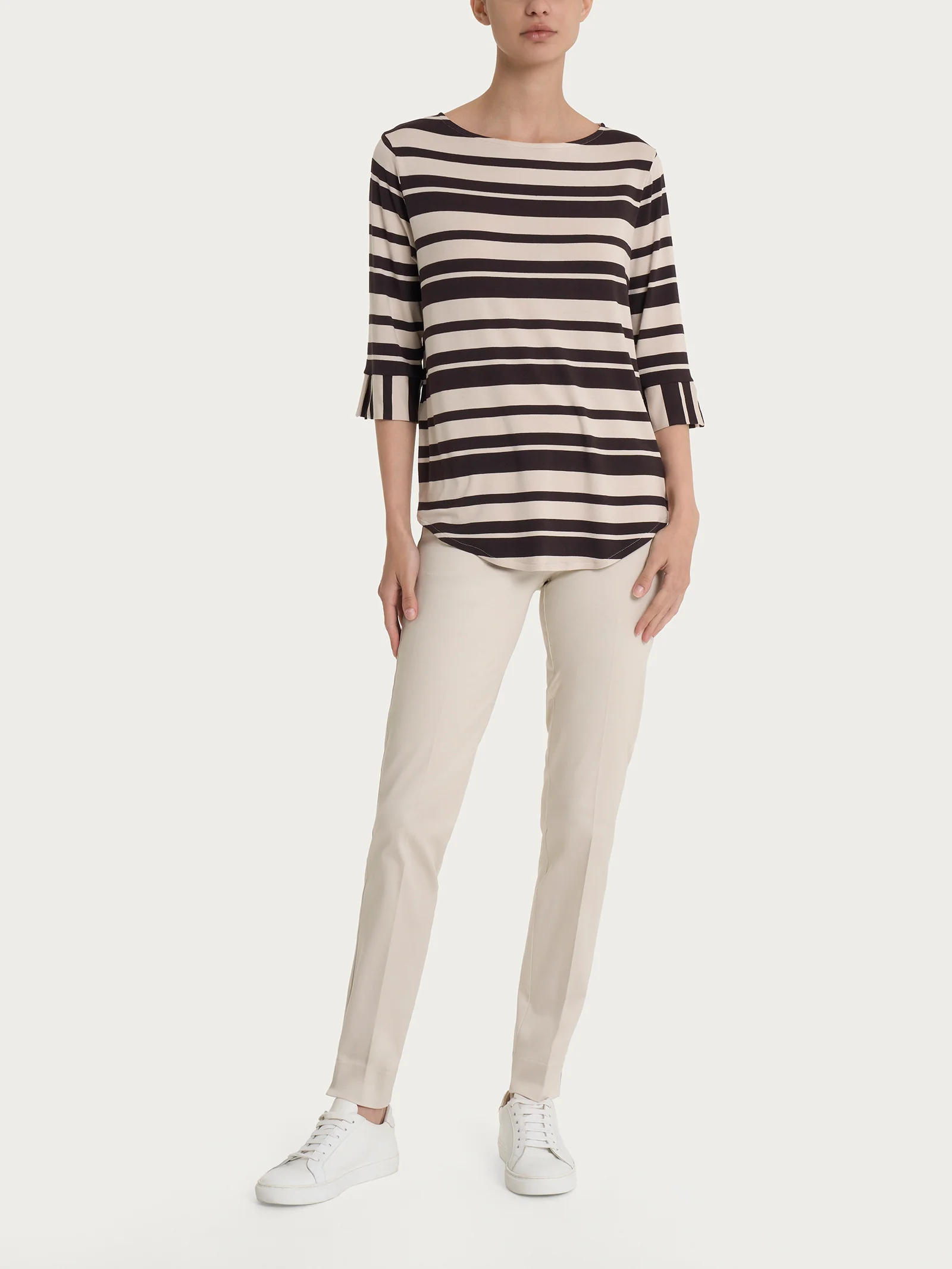 Maglietta a stripes alternate in Viscosa Summer  - Fant. Chocolate Torte Riga Alternata - Image 4