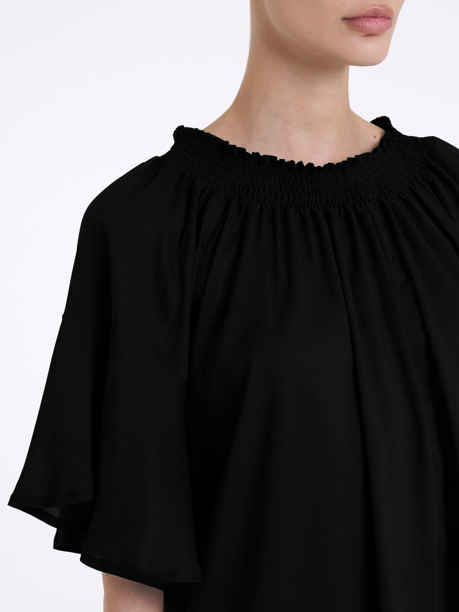 Maglietta arricciata in EcoSeta - Nero - Image 5