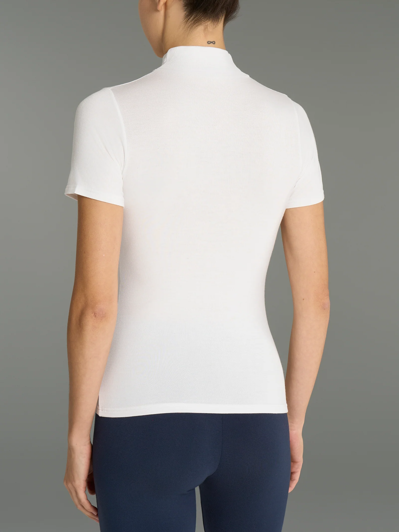 Maglietta collo alto in Eco Viscosa - Salsa - Image 3