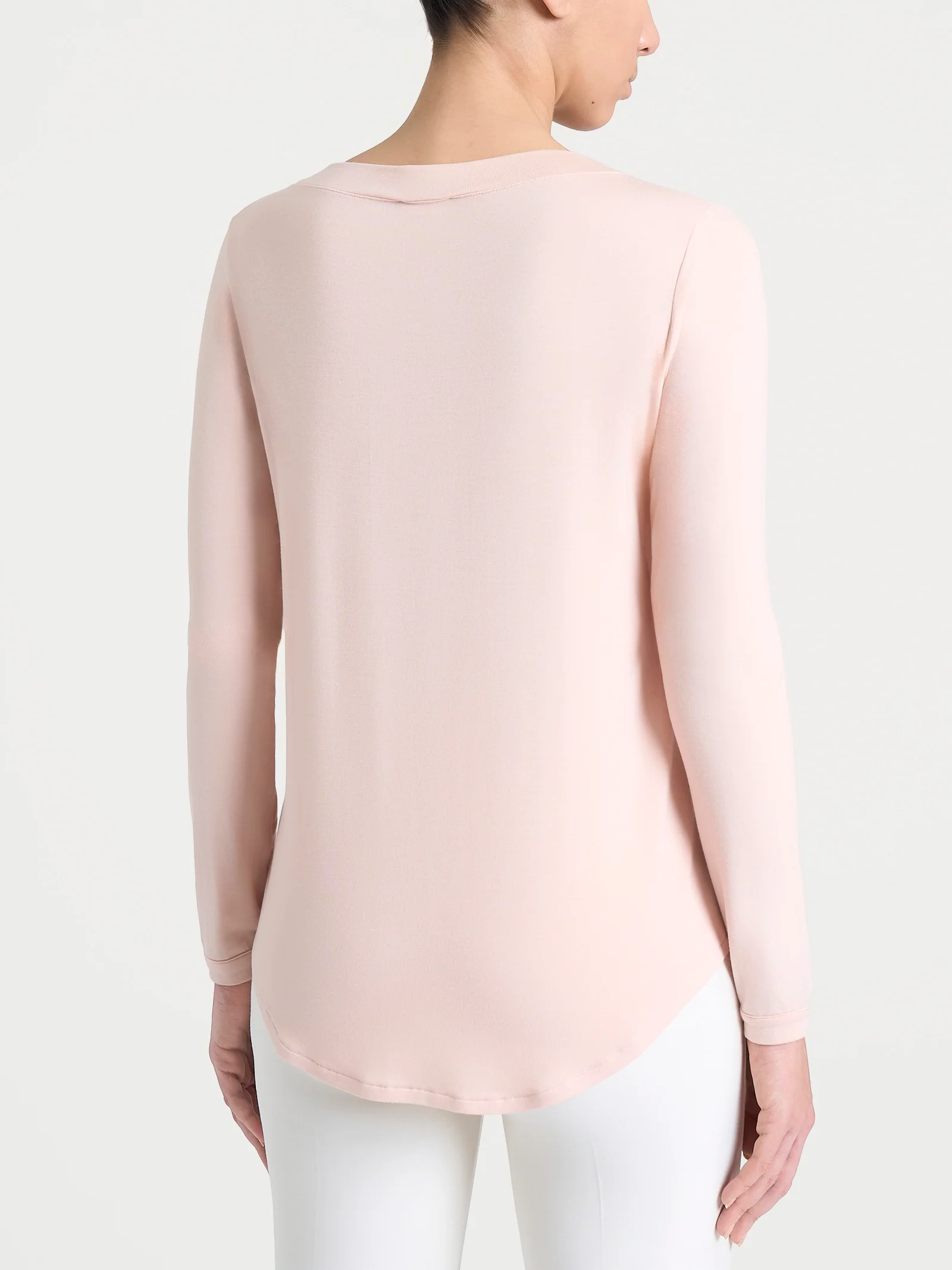 Maglietta con collo a barchetta in Eco Viscosa - Cameo Rose - Image 2