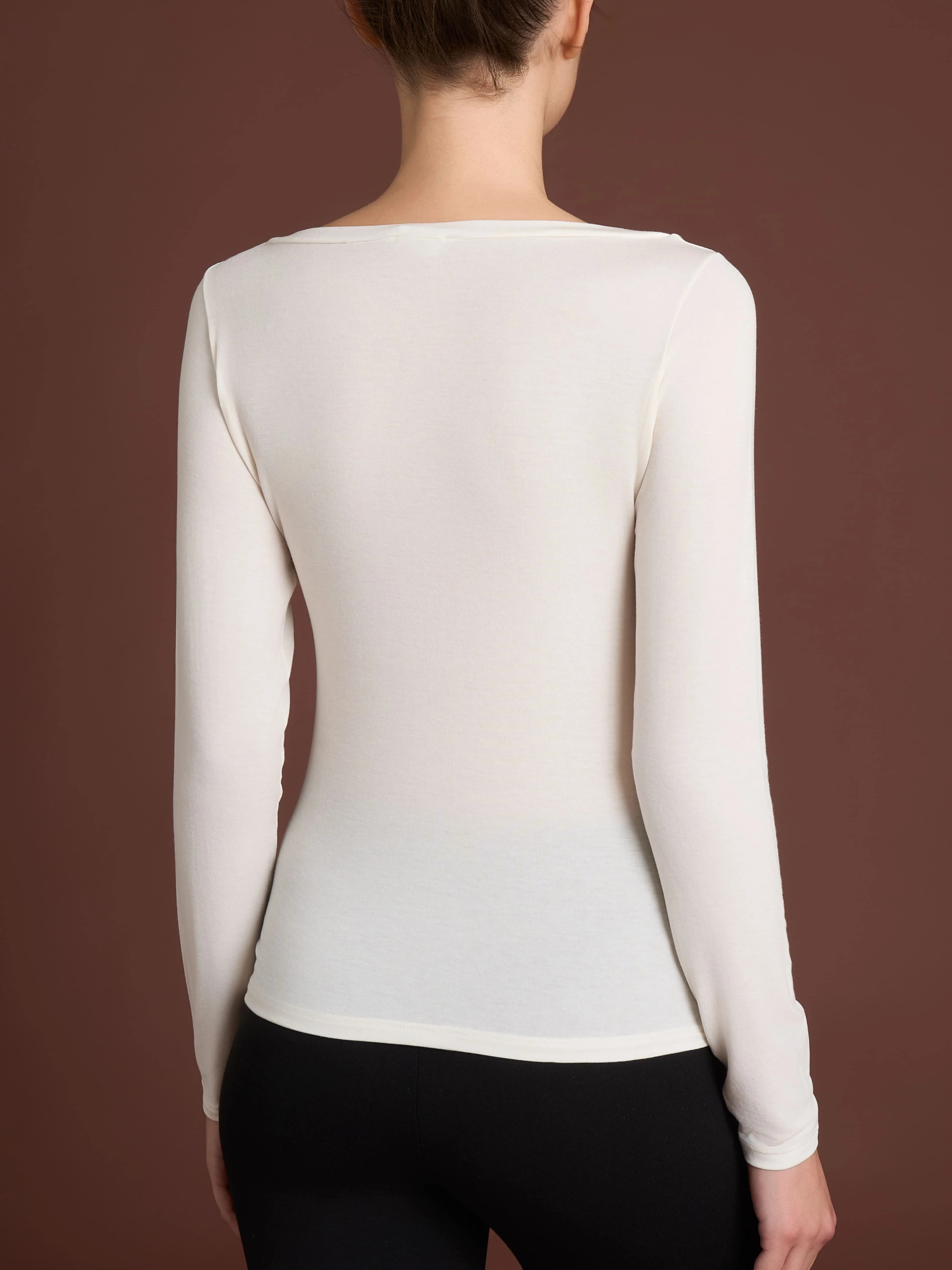 Maglietta con collo a barchetta in filato Tenderwool - Casha - Image 2