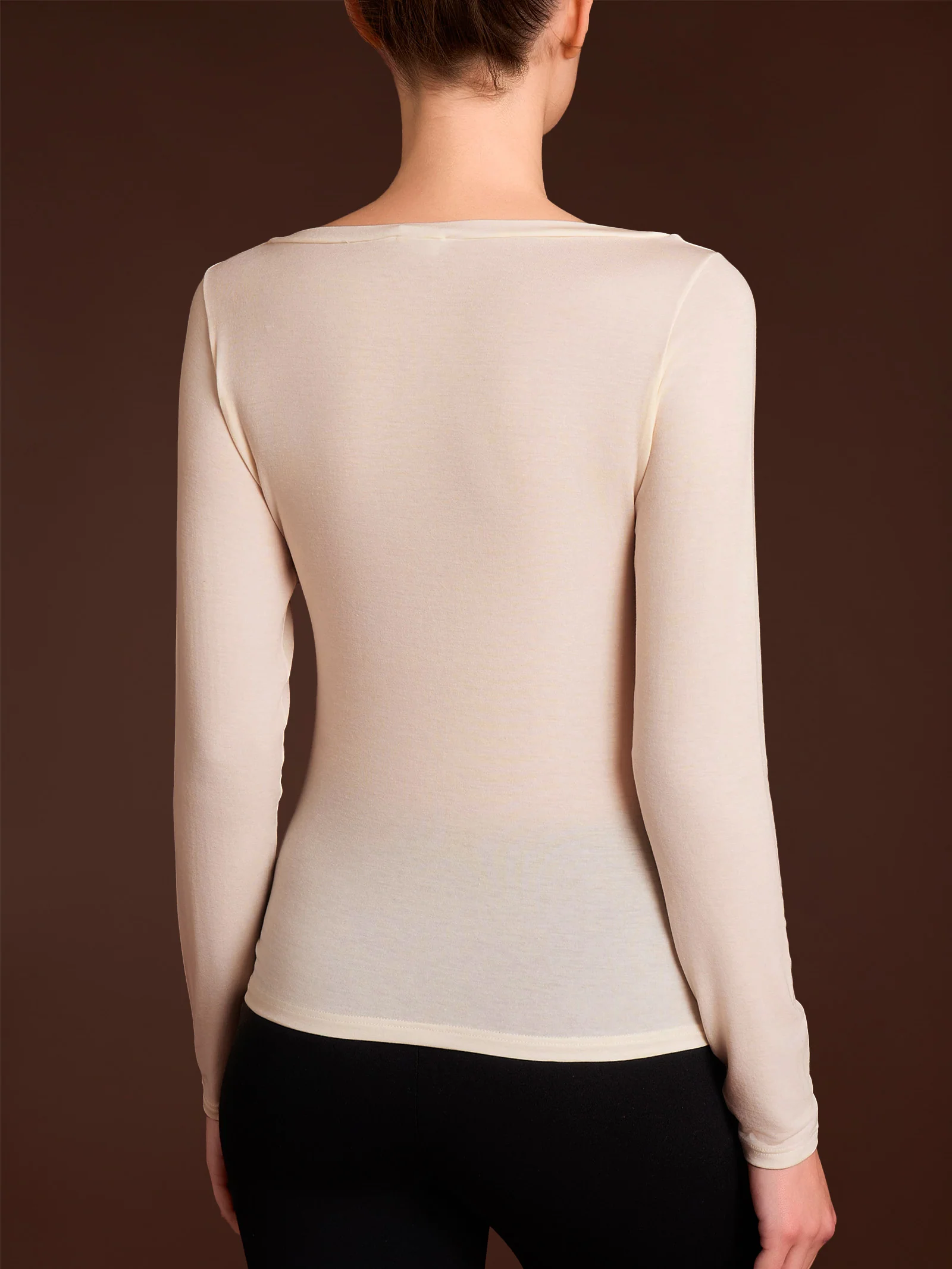 Maglietta con collo a barchetta in filato Tenderwool - Corda - Image 2