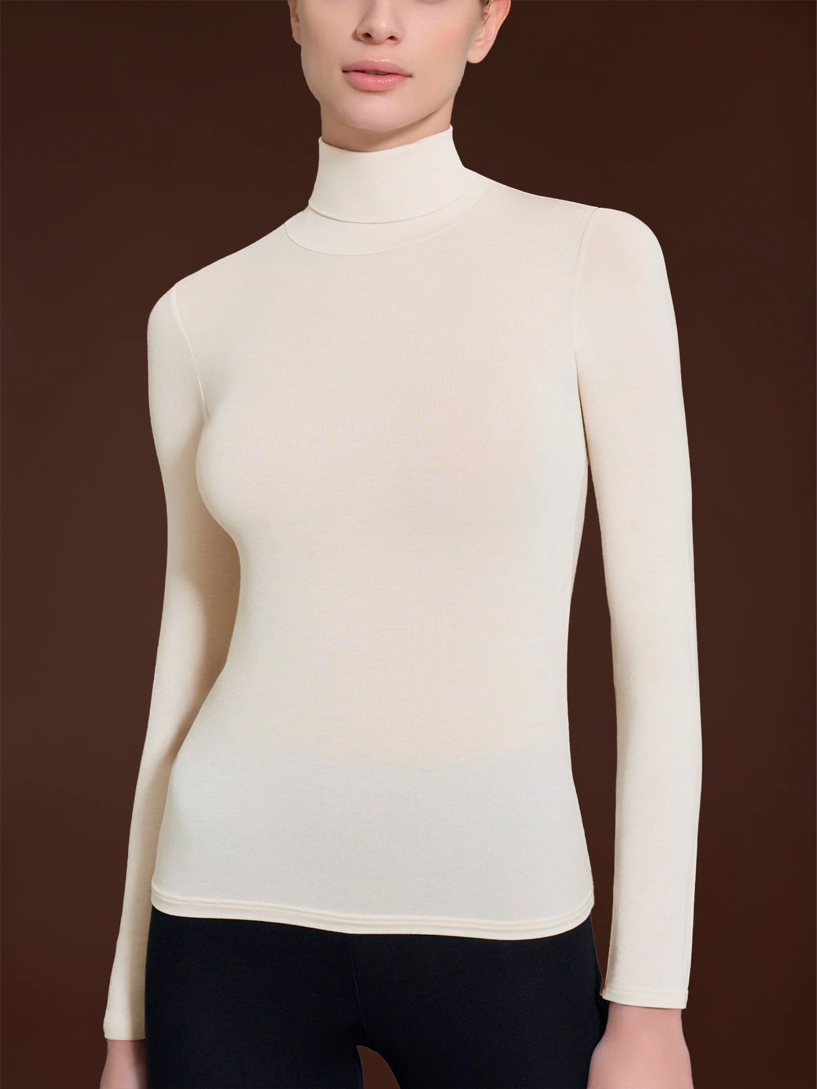 Maglietta con collo dolcevita in filato Tenderwool - Casha - Image 2