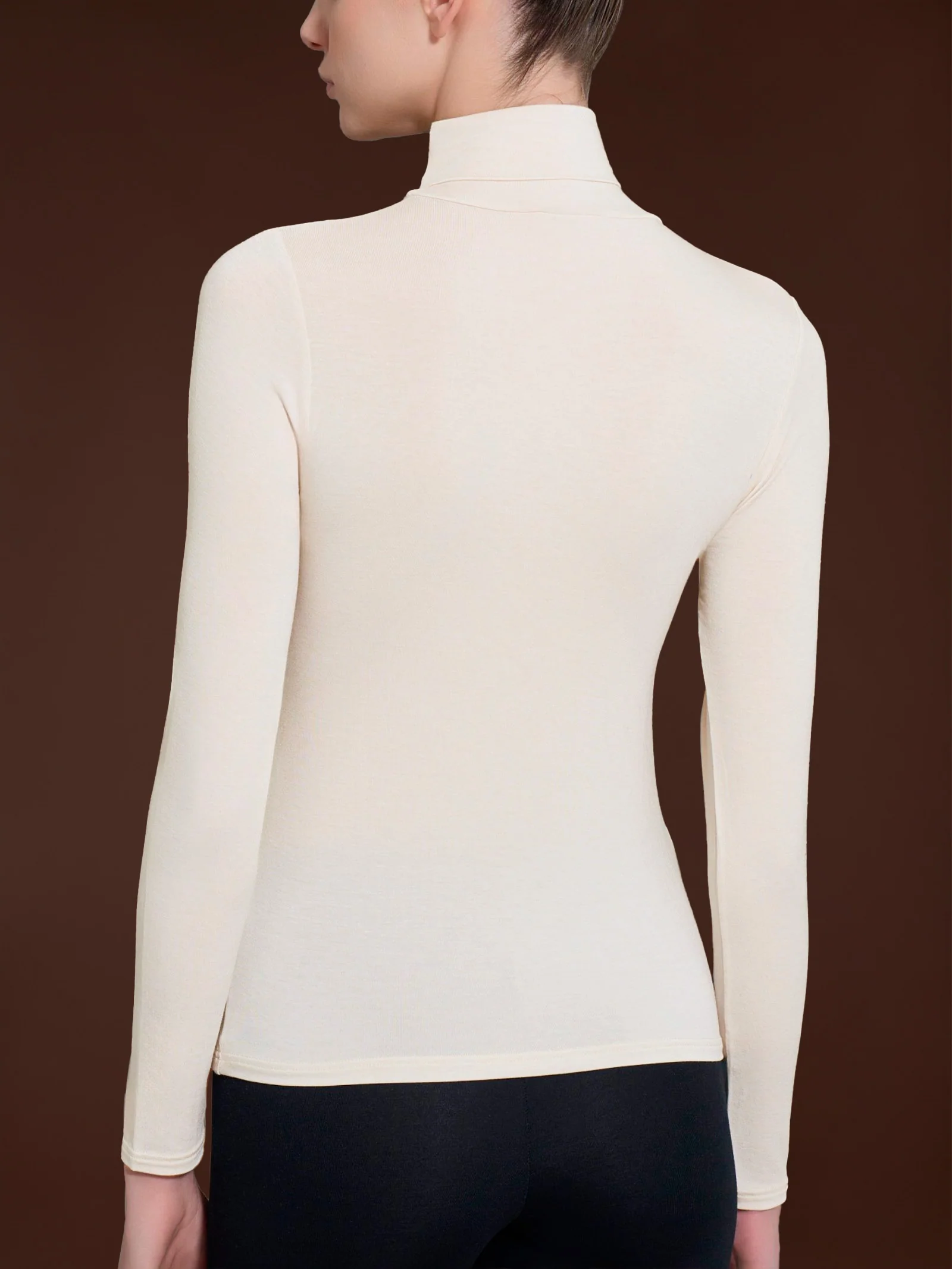 Maglietta con collo dolcevita in filato Tenderwool - Casha - Image 3