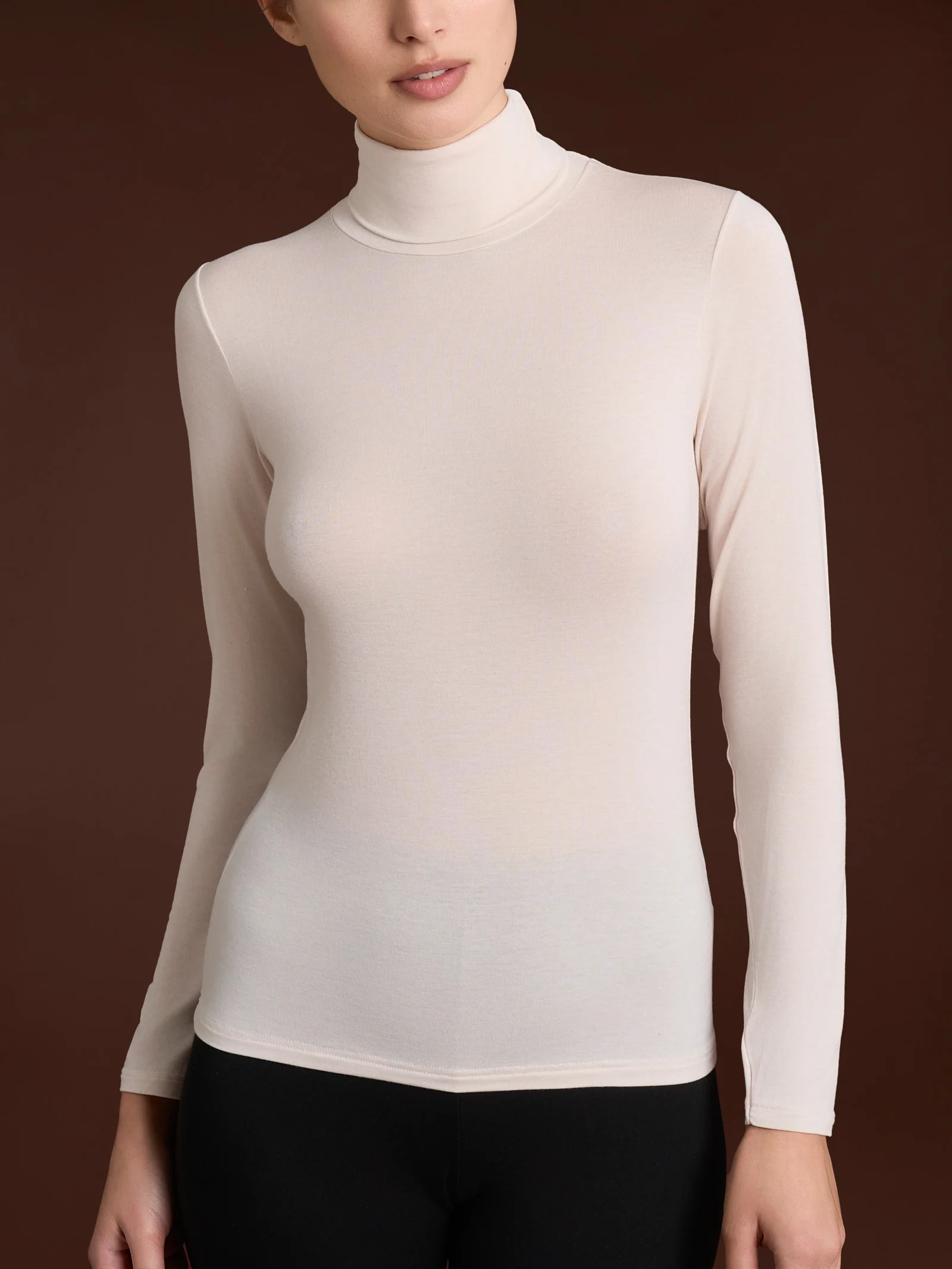 Maglietta con collo dolcevita in filato Tenderwool - Corda - Image 2