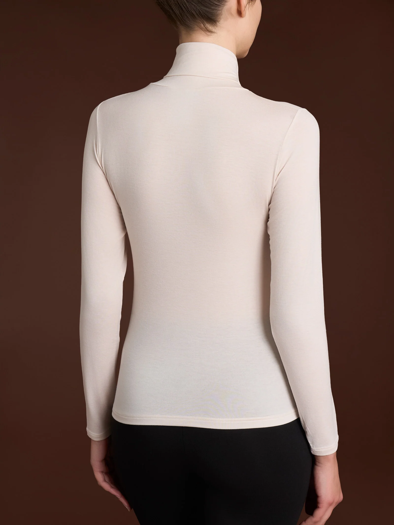 Maglietta con collo dolcevita in filato Tenderwool - Corda - Image 3