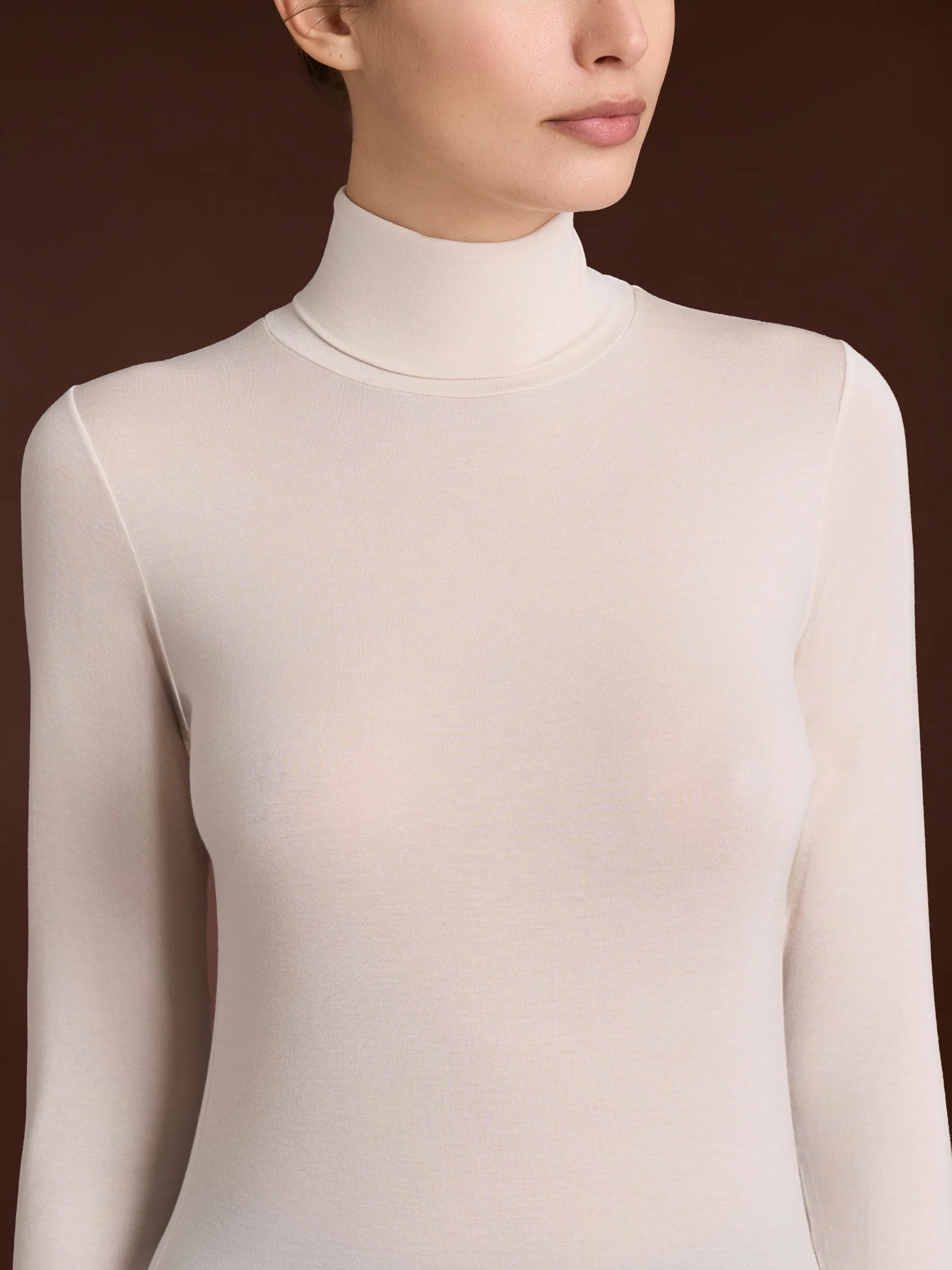 Maglietta con collo dolcevita in filato Tenderwool - Corda - Image 4