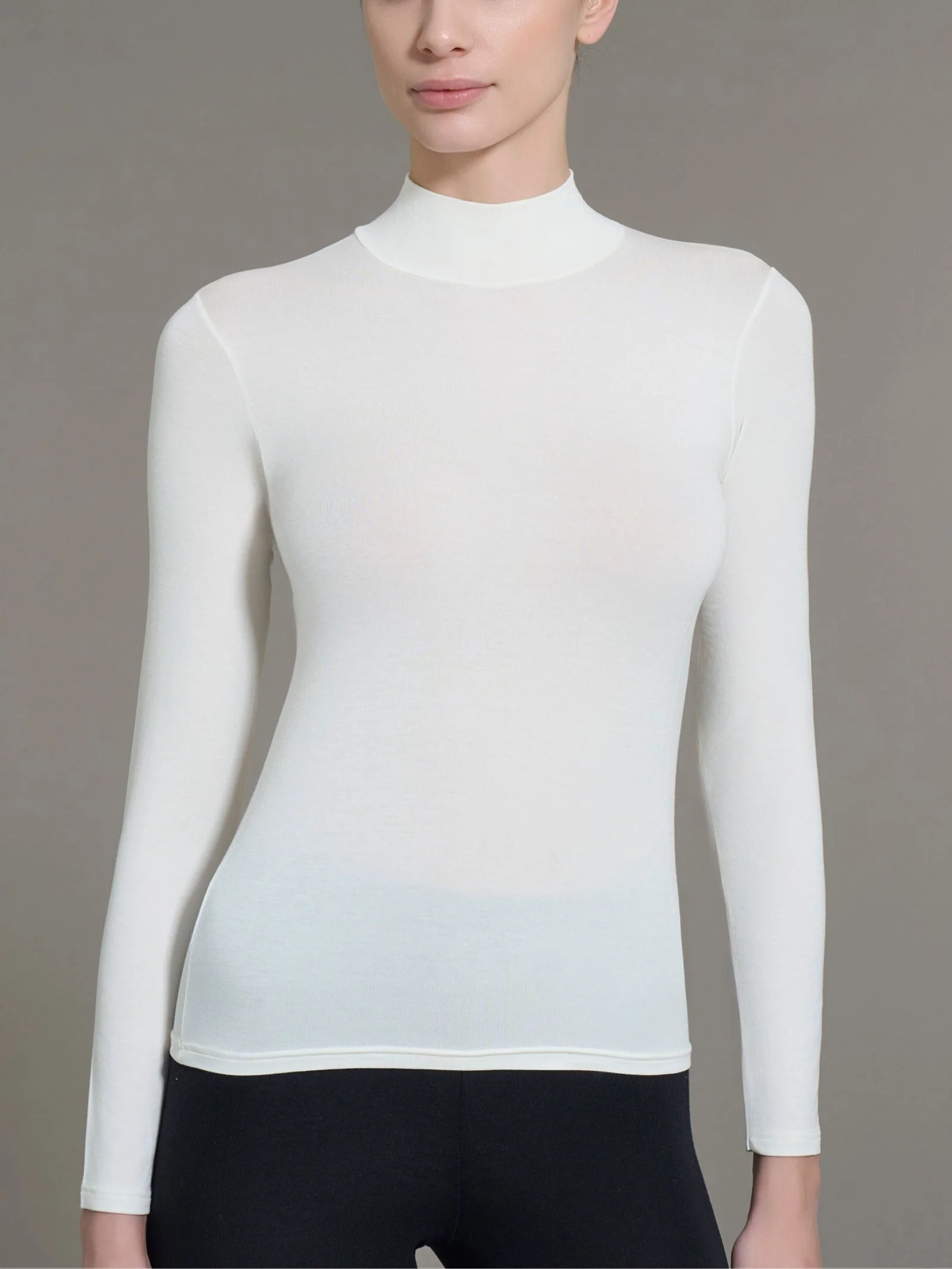Maglietta con collo lupetto in filato Tenderwool - Casha - Image 2