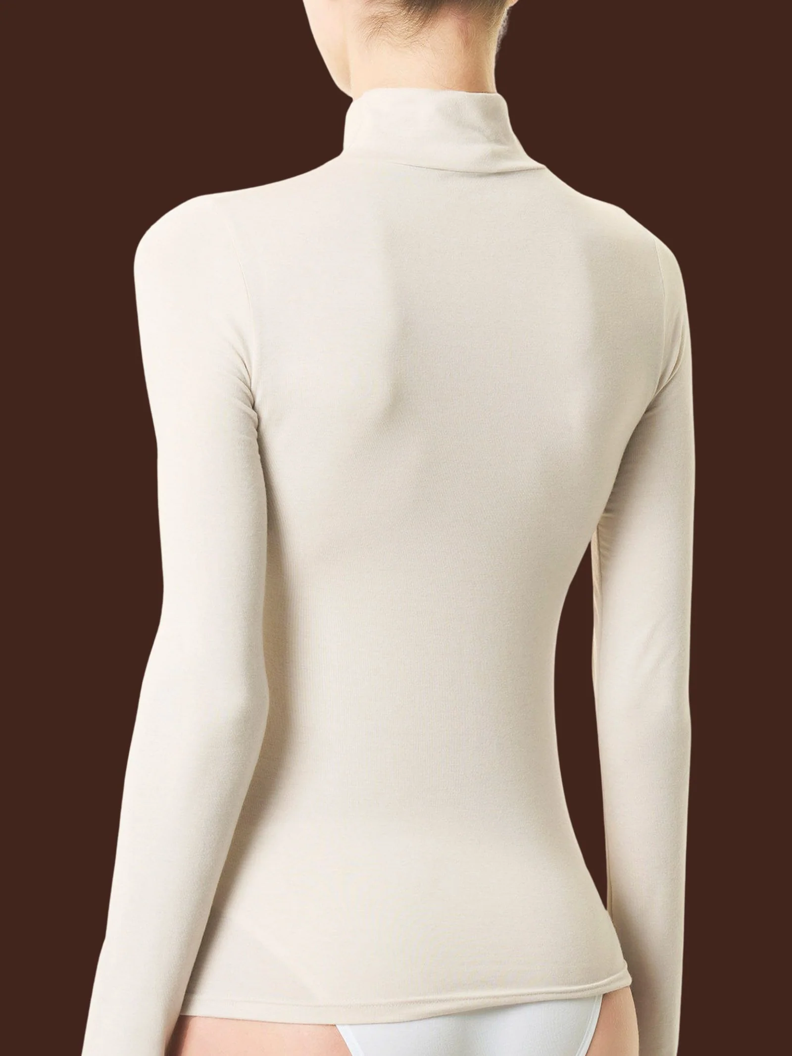 Maglietta con collo lupetto in filato Tenderwool - Corda - Image 2