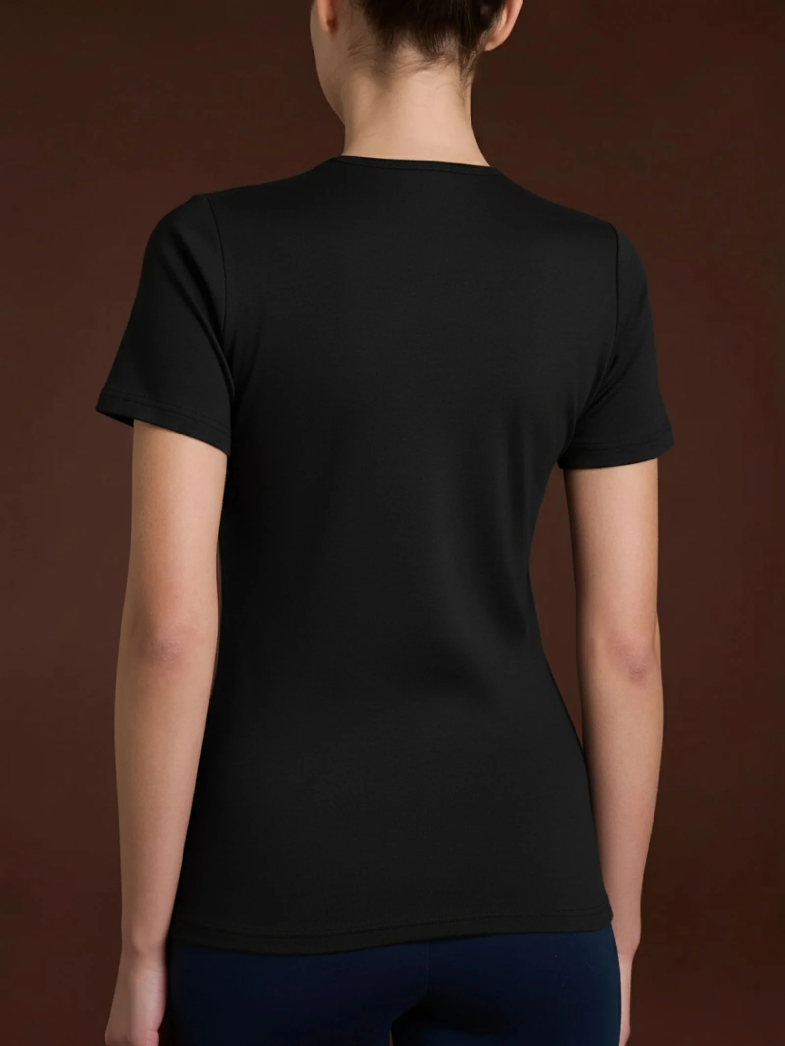 Maglietta con girocollo chiuso in Thermo Cotton - Nero - Image 2