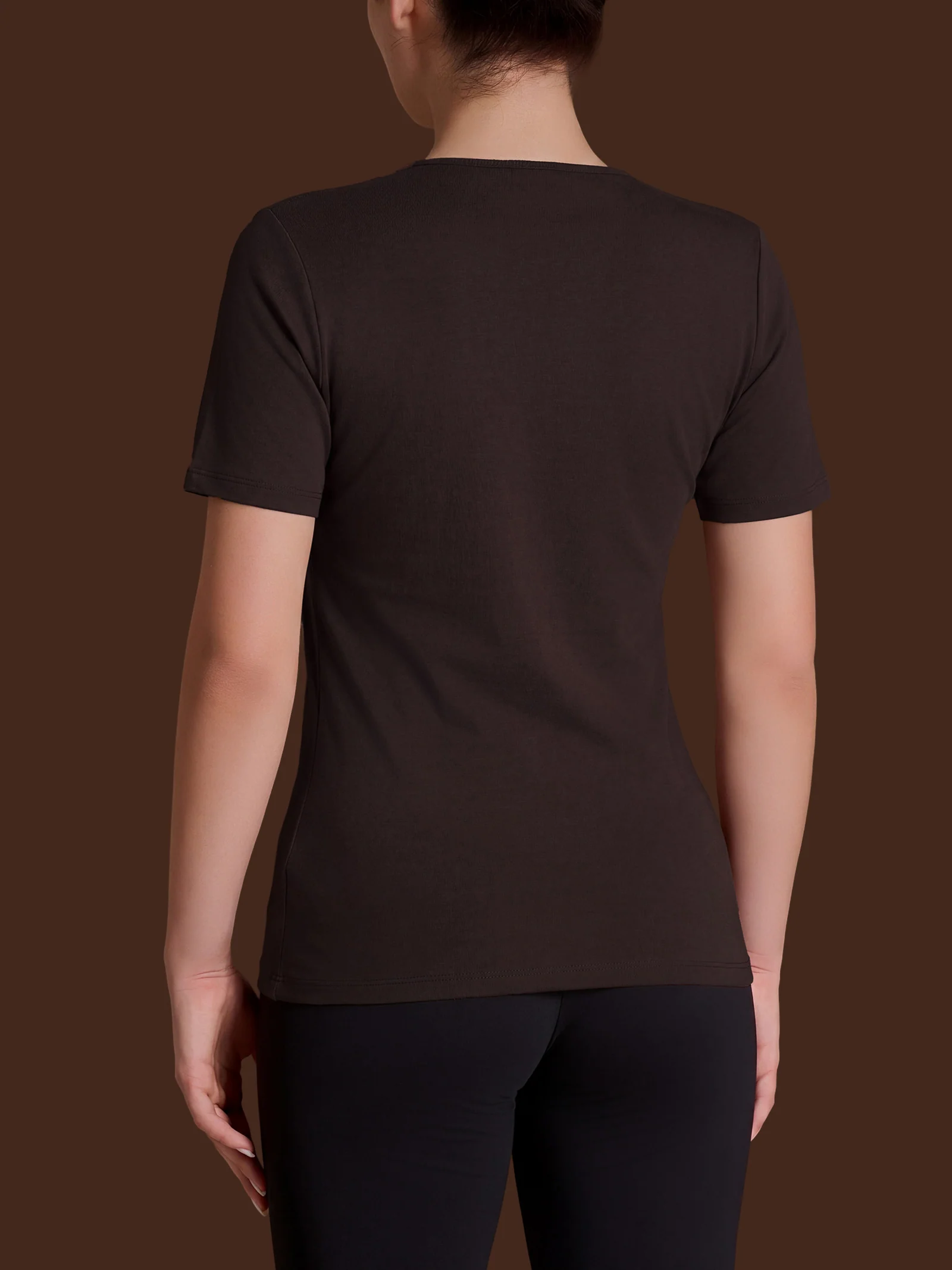 Maglietta con girocollo chiuso in Thermo Cotton - Chocolate Torte - Image 2