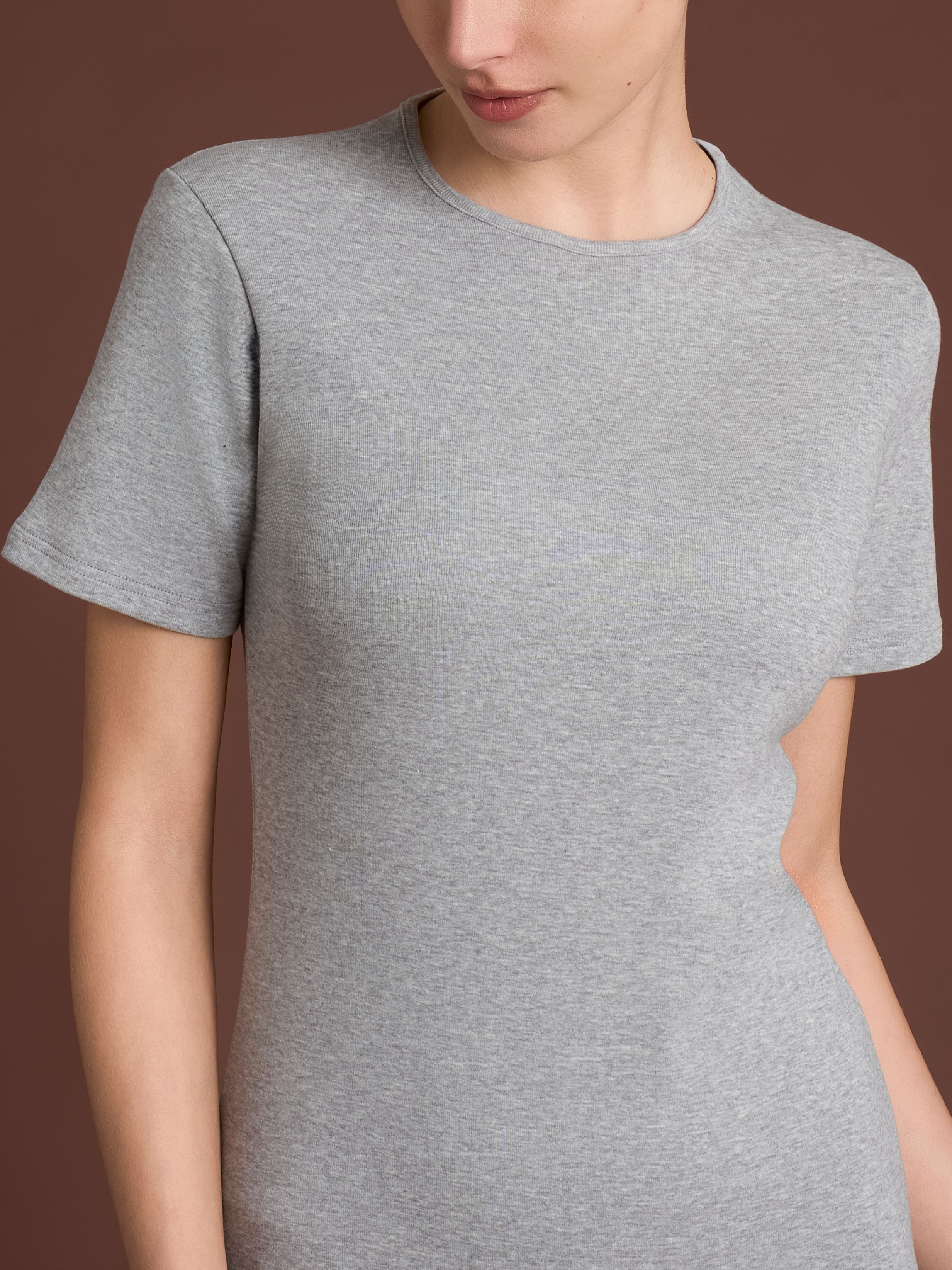 Maglietta con girocollo chiuso in Thermo Cotton - Thistle - Image 3