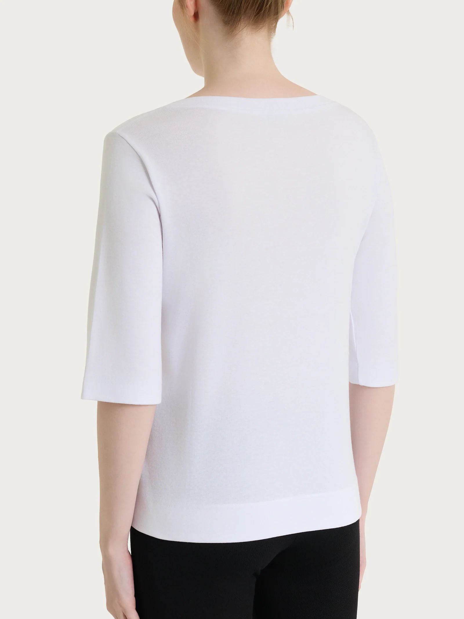 Maglietta con manica 3/4 in Eco Cotton Stretch - Bianco - Image 2