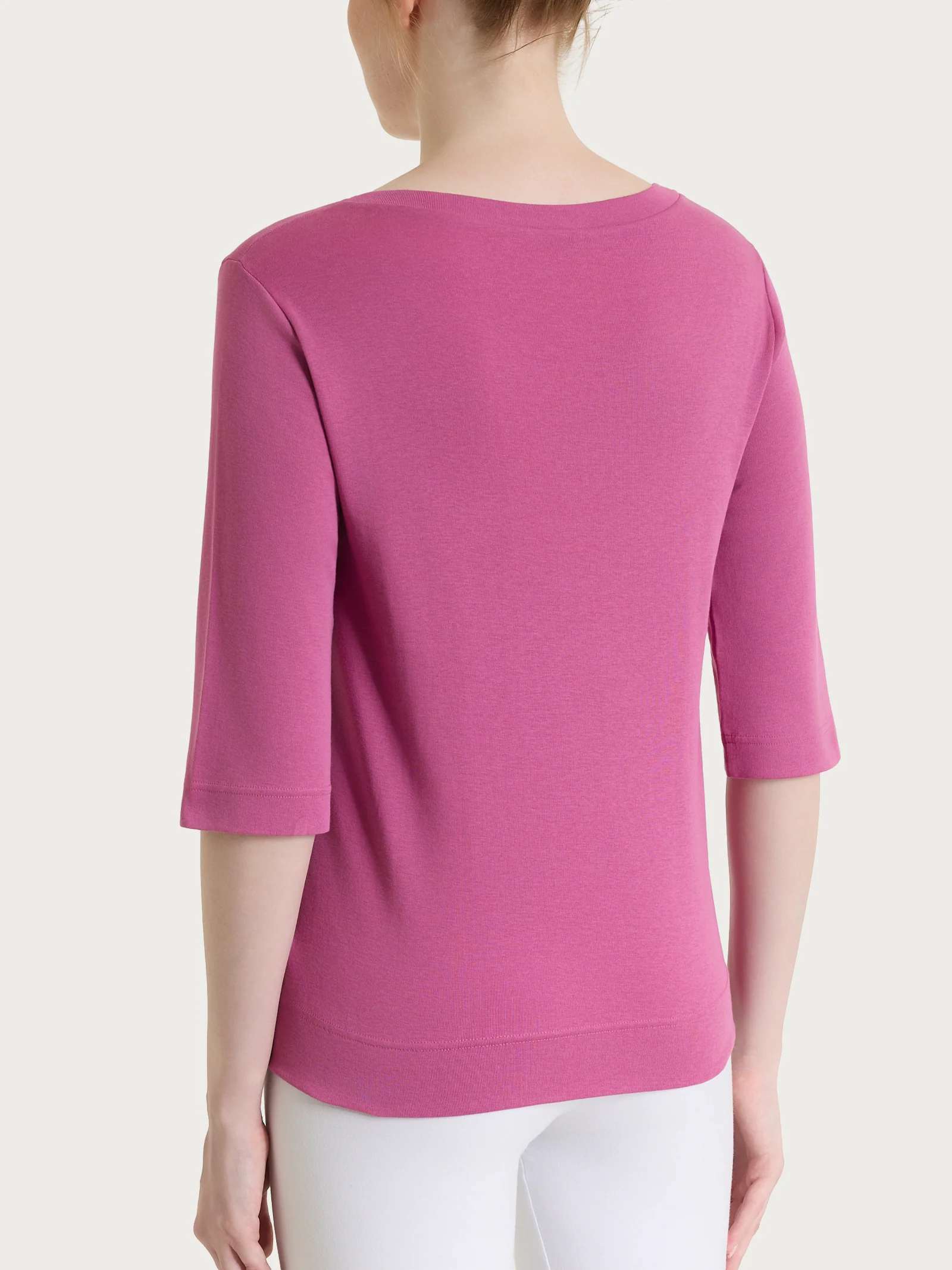 Maglietta con manica 3/4 in Eco Cotton Stretch - Red Violet - Image 2