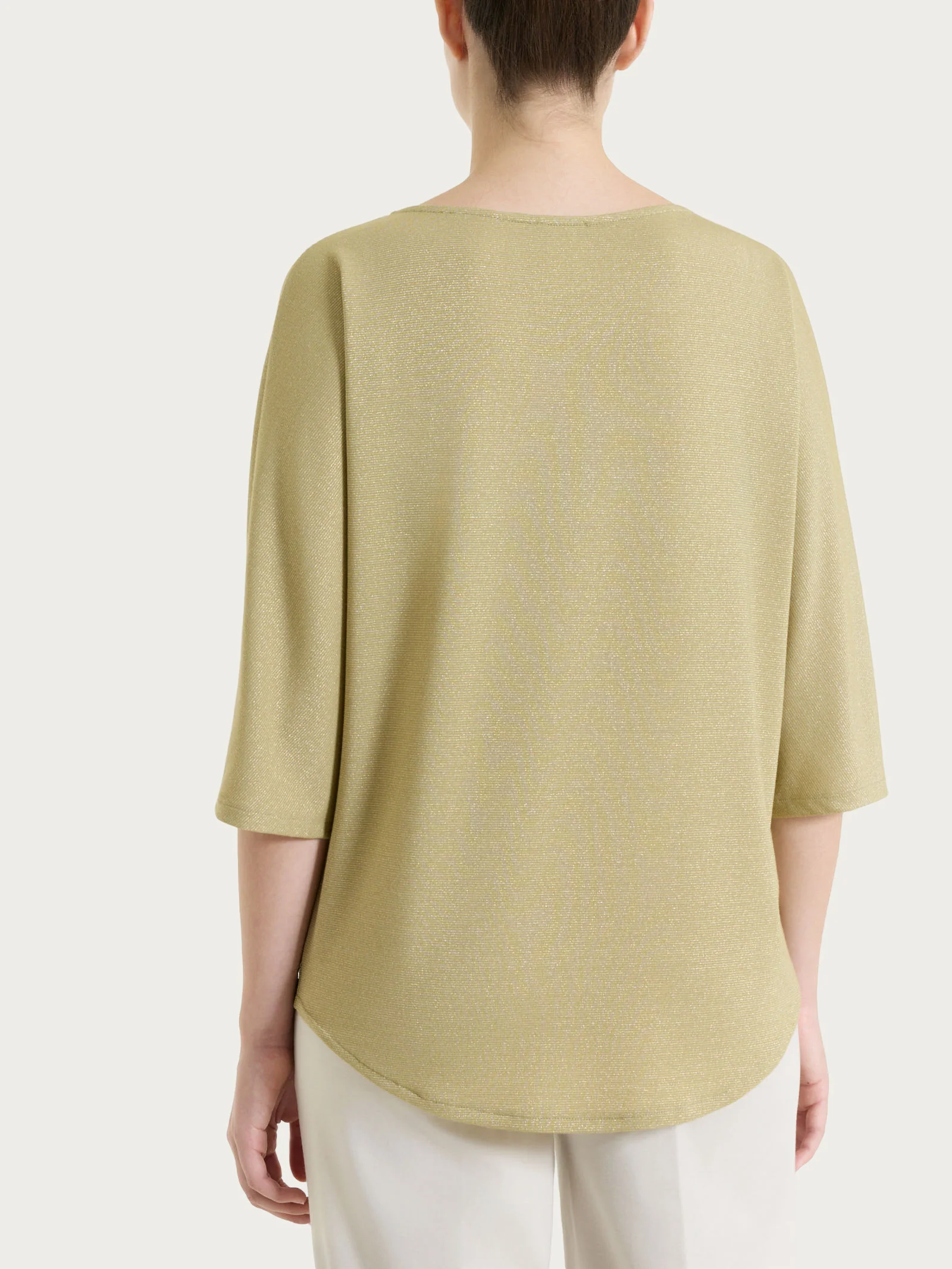 Maglietta con manica 3/4 kimono in Summer Light - Fant. Khaki righe 1/1 - Image 2