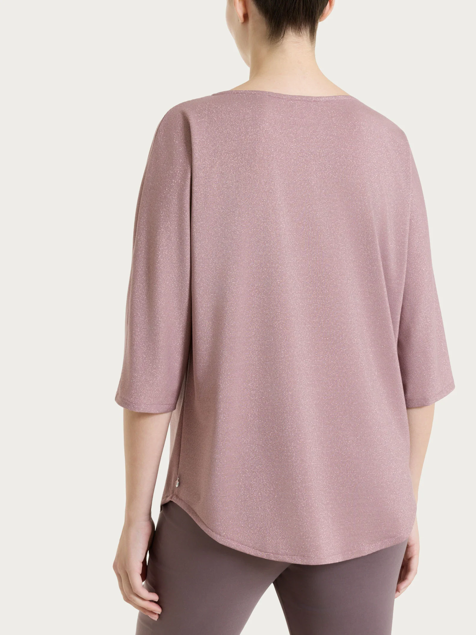 Maglietta con manica 3/4 kimono in Summer Light - Fant. Twilight Mauve righe 1/1 - Image 2