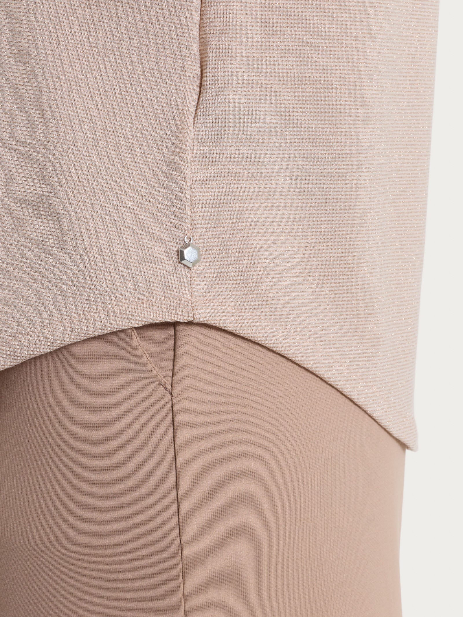 Maglietta con manica 3/4 kimono in Summer Light - Fant. Almond Peach righe 1/1 - Image 3
