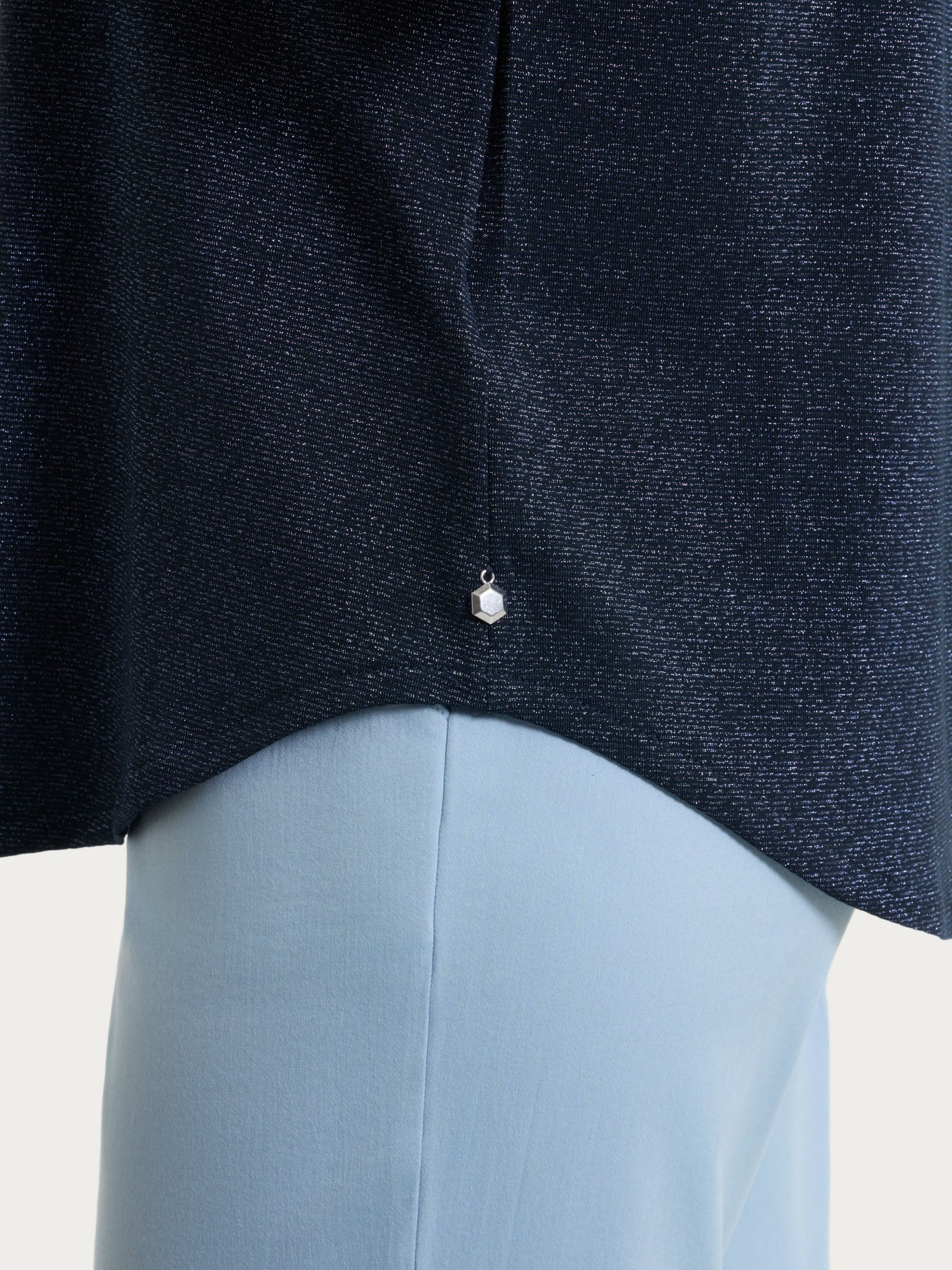 Maglietta con manica 3/4 kimono in Summer Light - Fant. Bleu righe 1/1 - Image 3