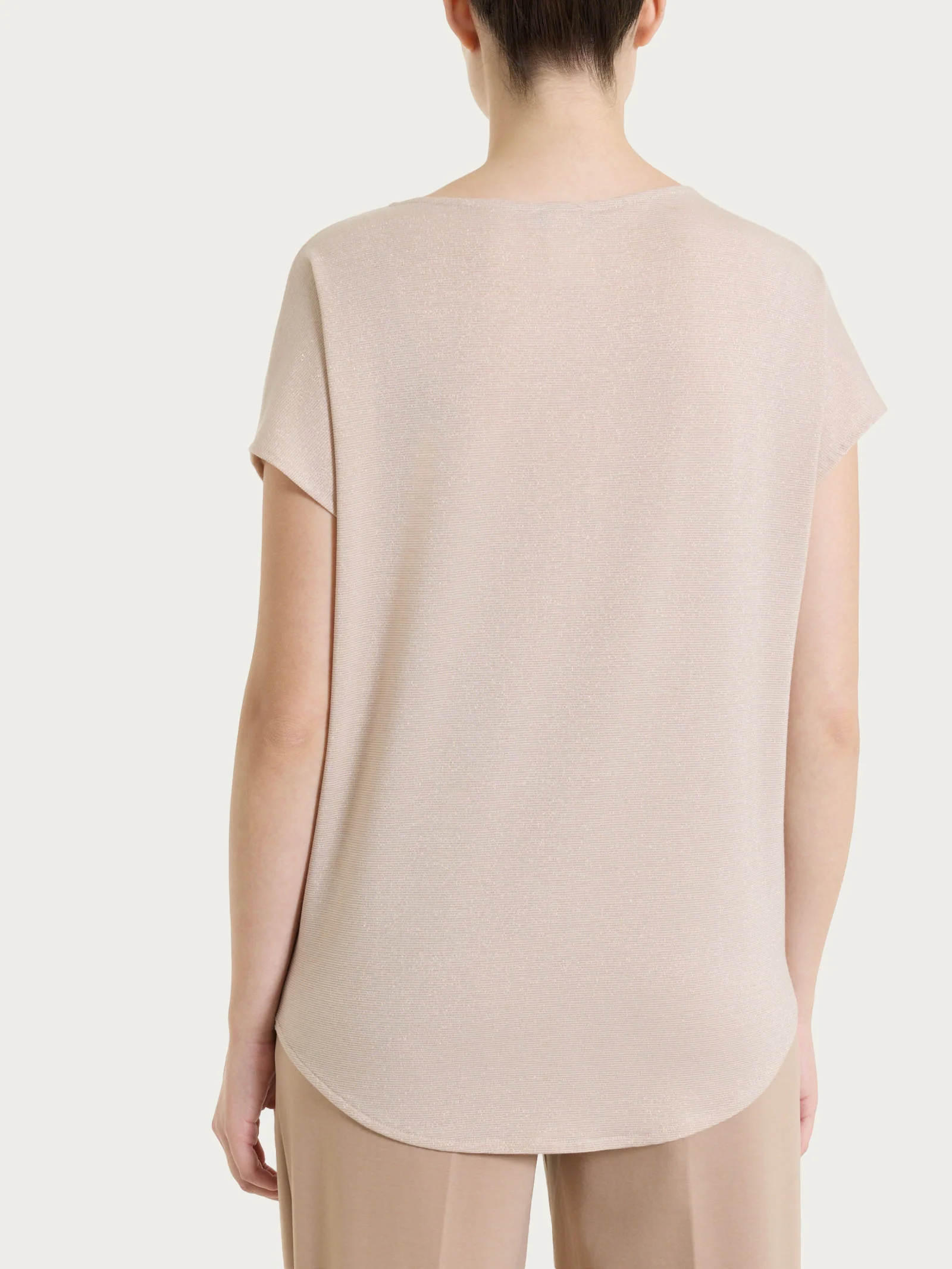 Maglietta con manica corta kimono in Summer Light - Fant. Almond Peach righe 1/1 - Image 2