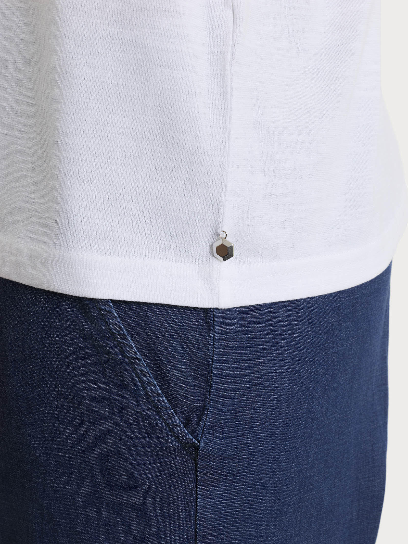 Maglietta con manica over in Slub Jersey - Bianco - Image 3