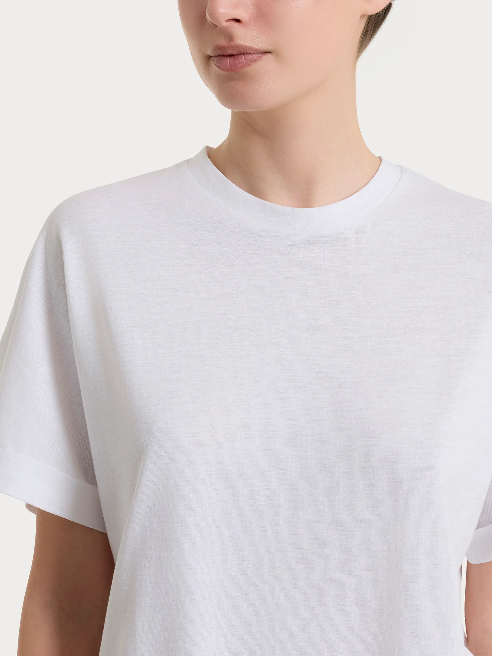 Maglietta con manica over in Slub Jersey - Bianco - Image 4