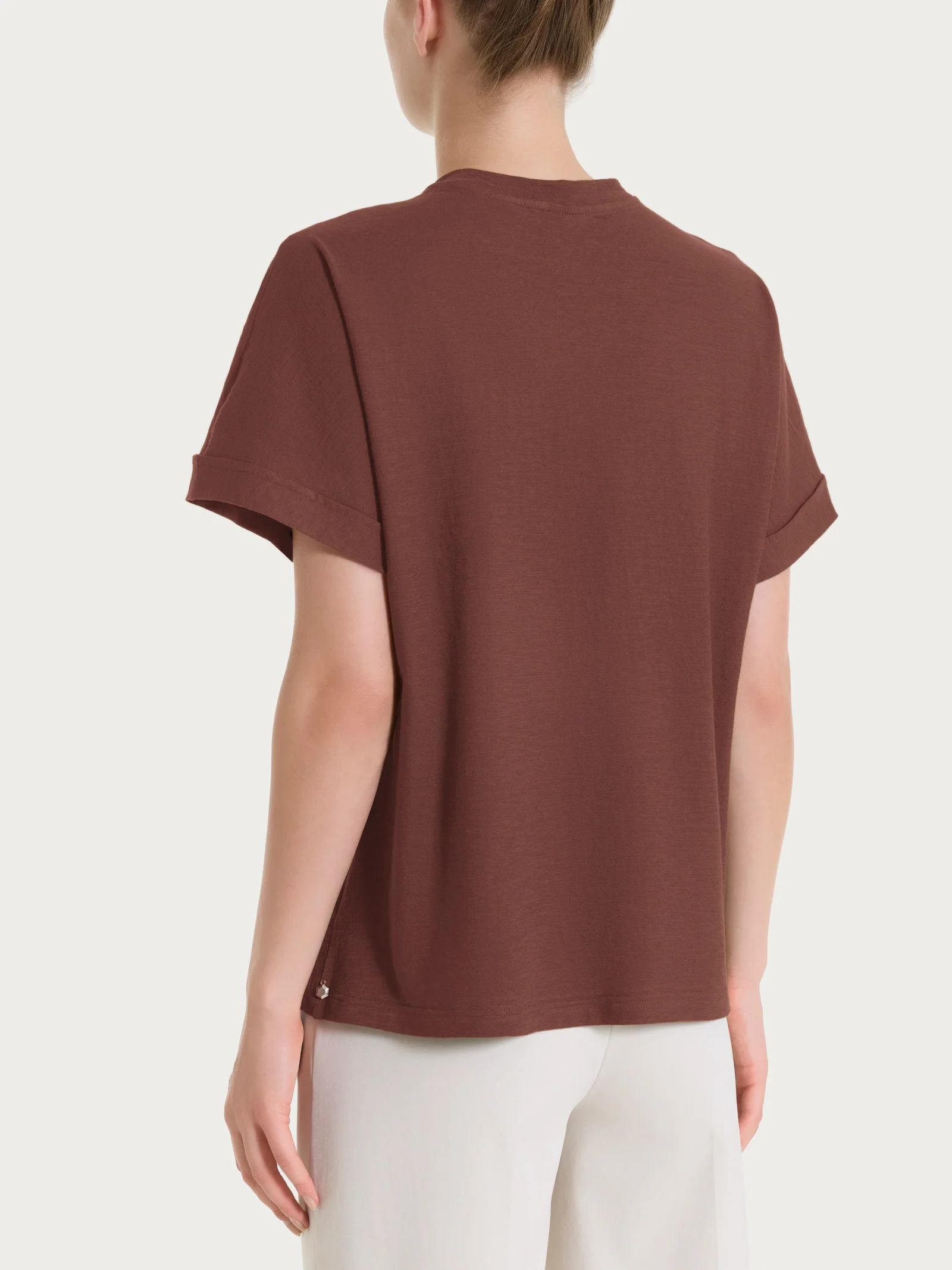 Maglietta con manica over in Slub Jersey - Cappuccino - Image 2