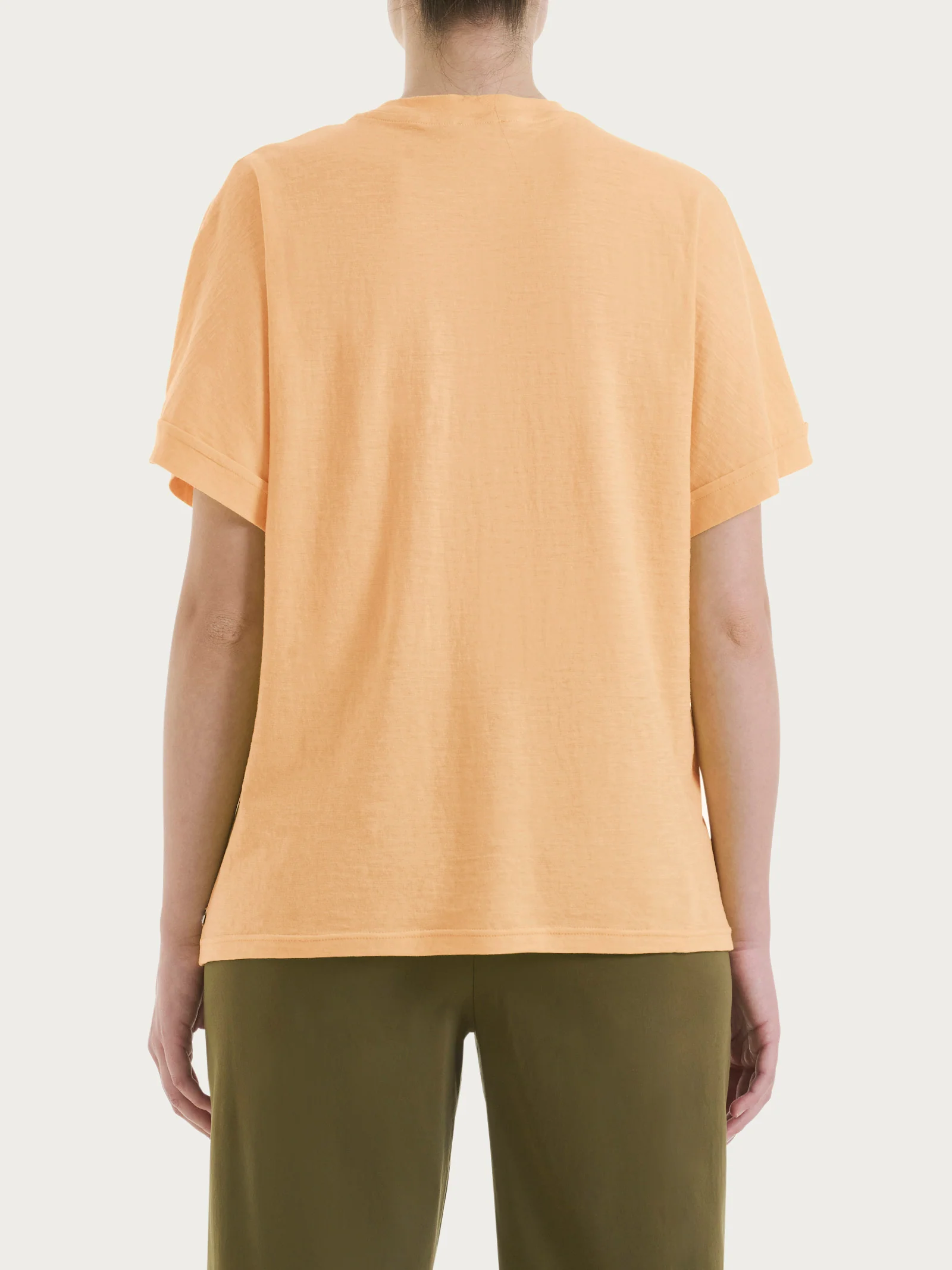 Maglietta con manica over in Slub Jersey - Peach Cobbler - Image 2