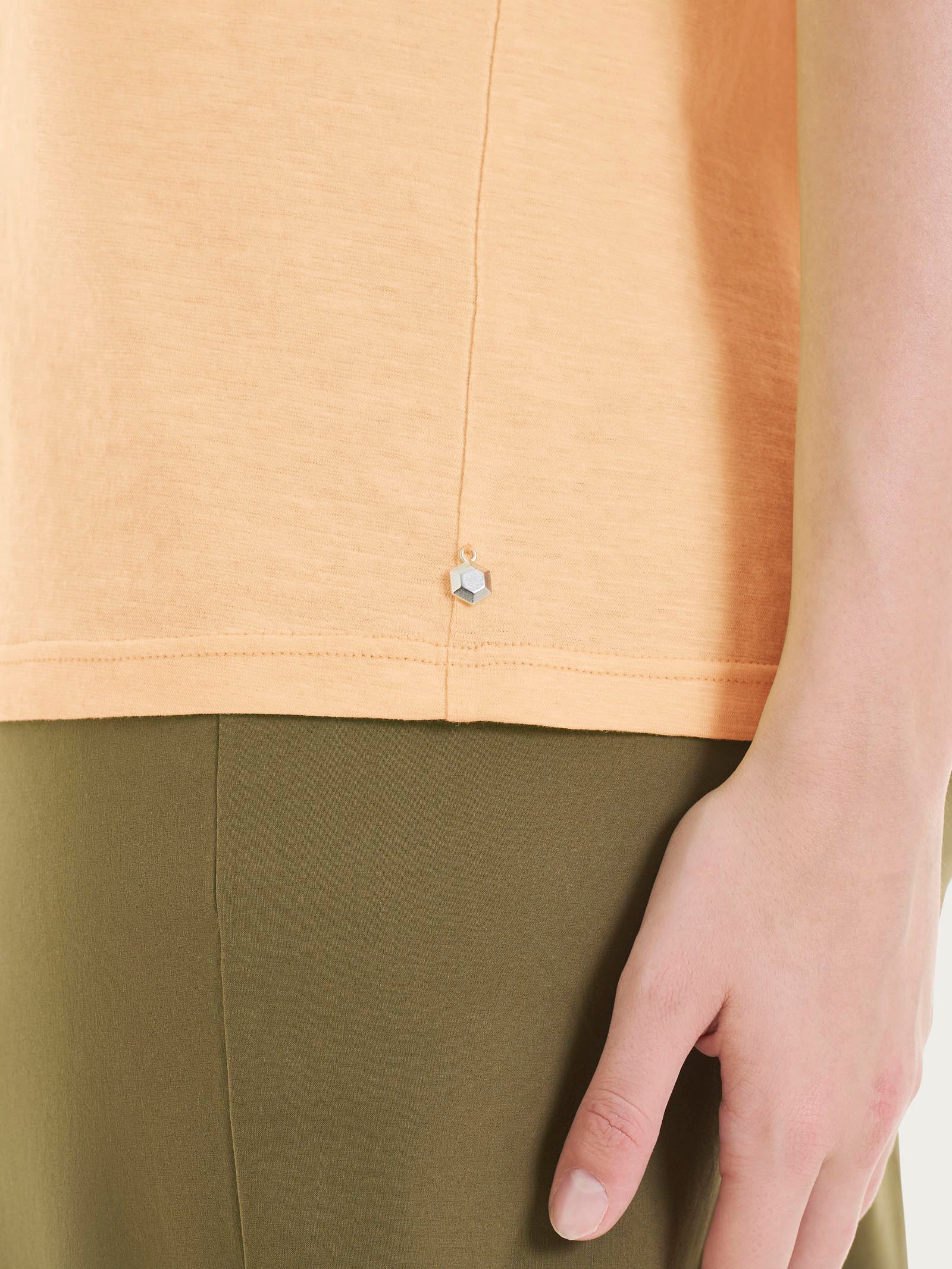 Maglietta con manica over in Slub Jersey - Peach Cobbler - Image 3