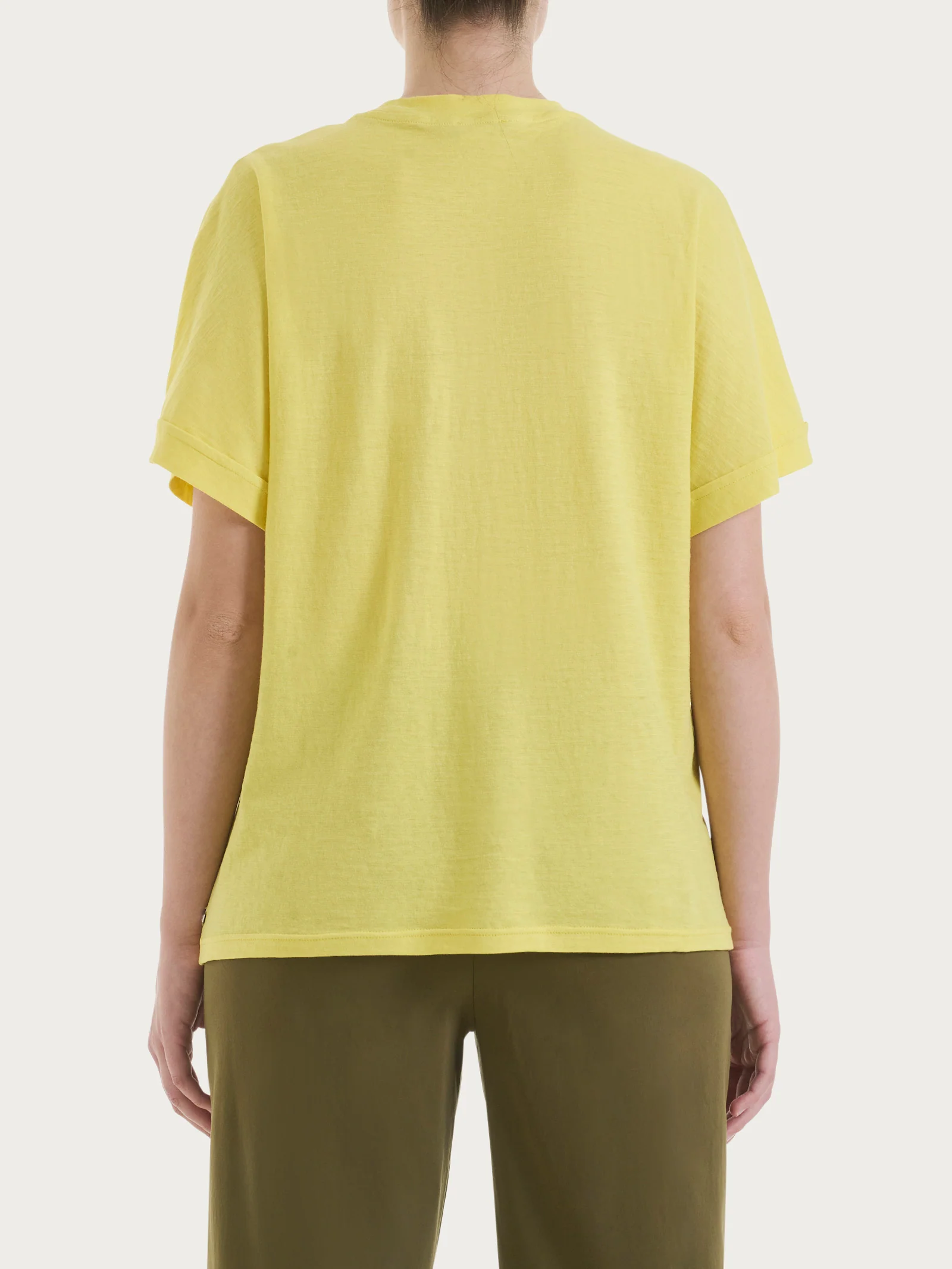 Maglietta con manica over in Slub Jersey - Acacia - Image 2
