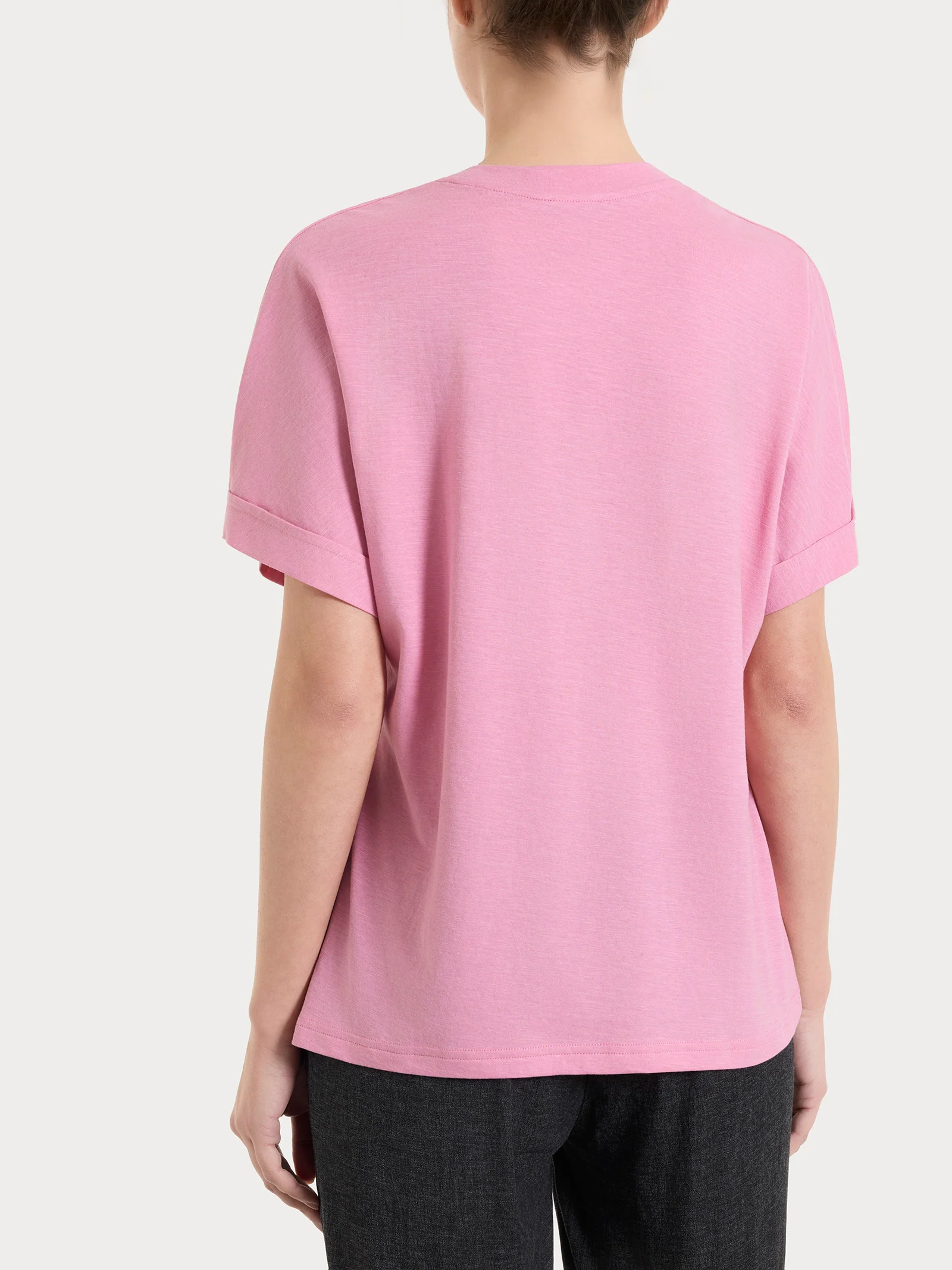 Maglietta con manica over in Slub Jersey - Cashmere Rose - Image 2