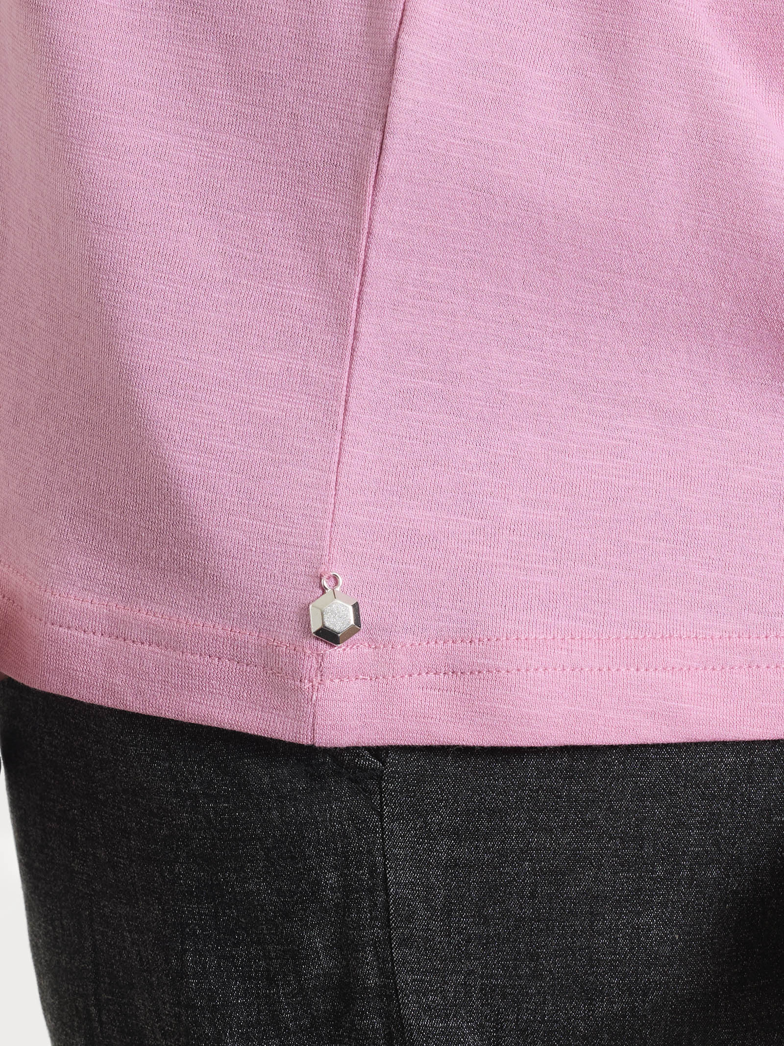 Maglietta con manica over in Slub Jersey - Cashmere Rose - Image 3