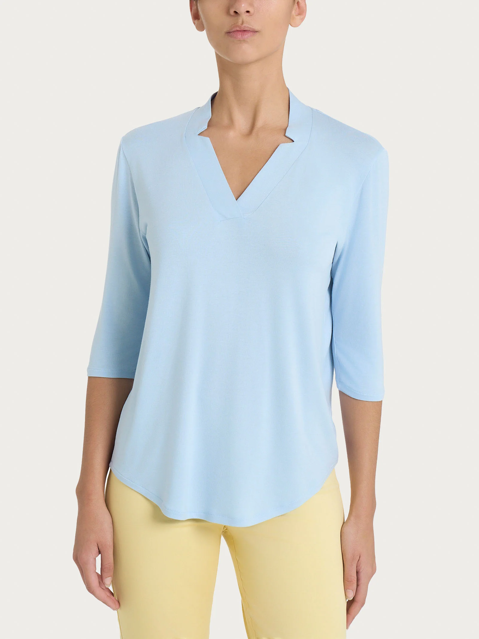 Maglietta con scollo a V in Viscosa Summer - Skyway