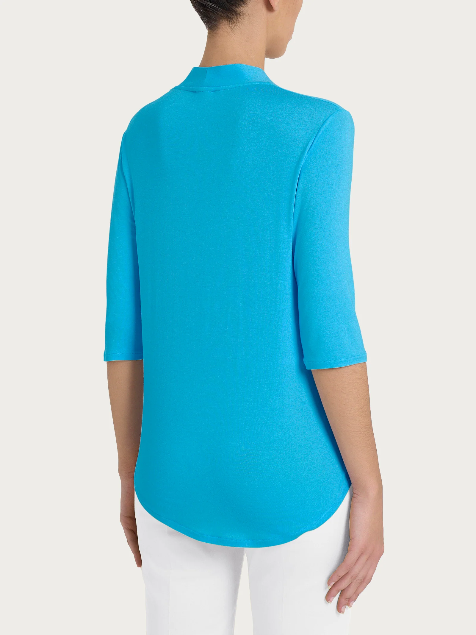 Maglietta con scollo a V in Viscosa Summer - Aquarius - Image 2