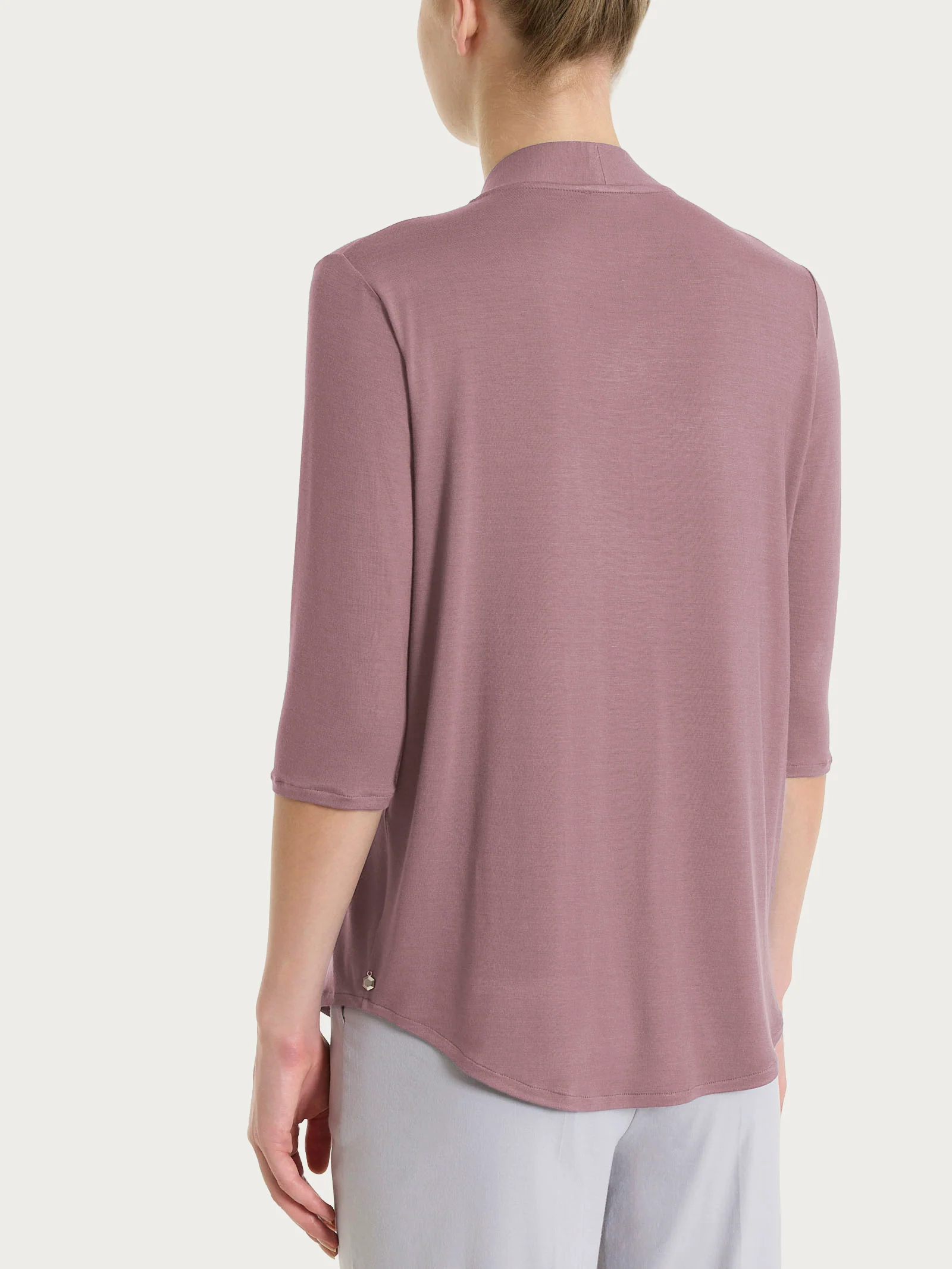 Maglietta con scollo a V in Viscosa Summer - Twilight Mauve - Image 2