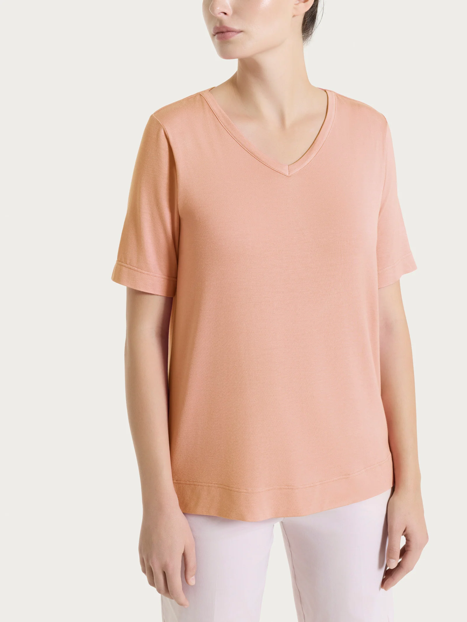 Maglietta con scollo a V in Viscosa Summer - Cork